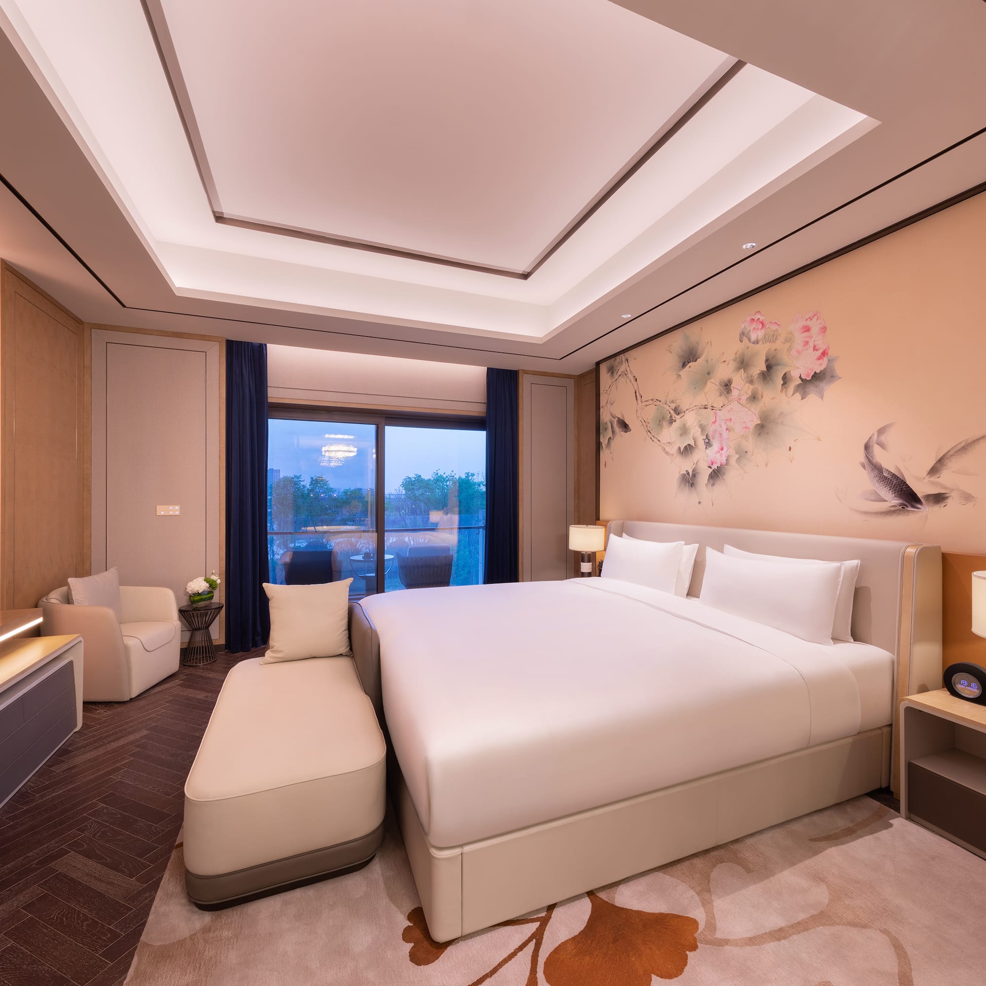 a room with a bed and a couch