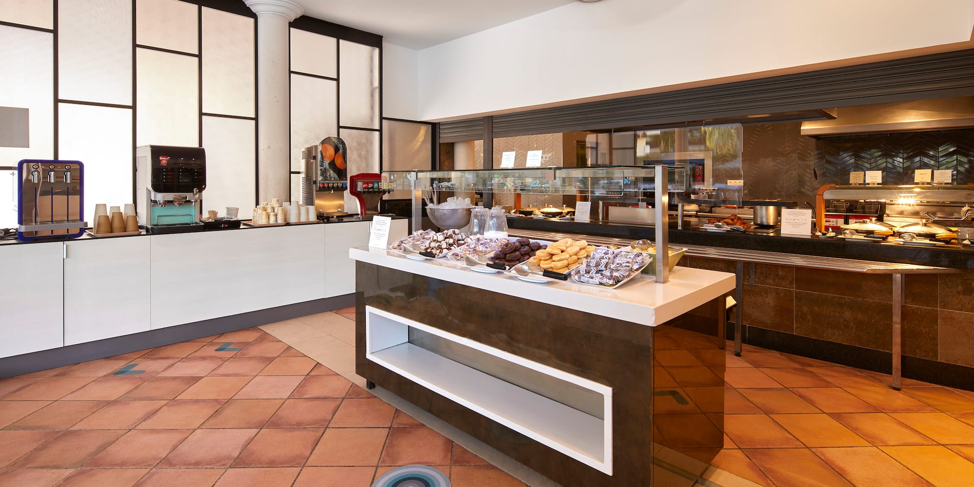 a food counter in a restaurant