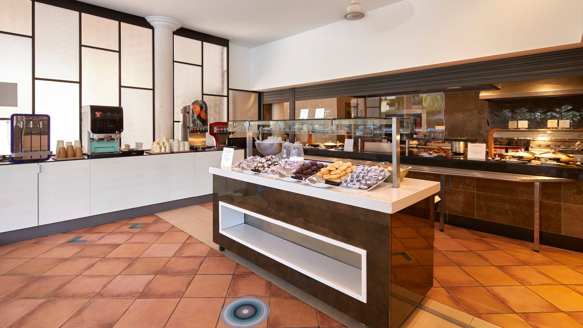 a food counter in a restaurant