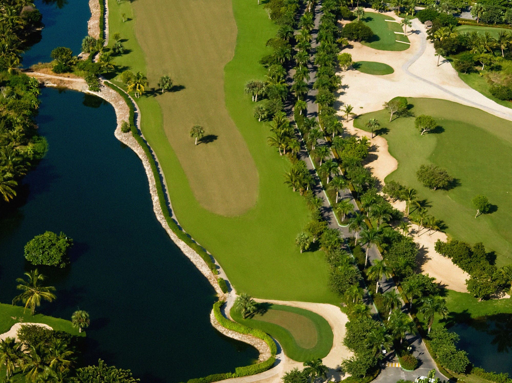 aerial view of a golf course