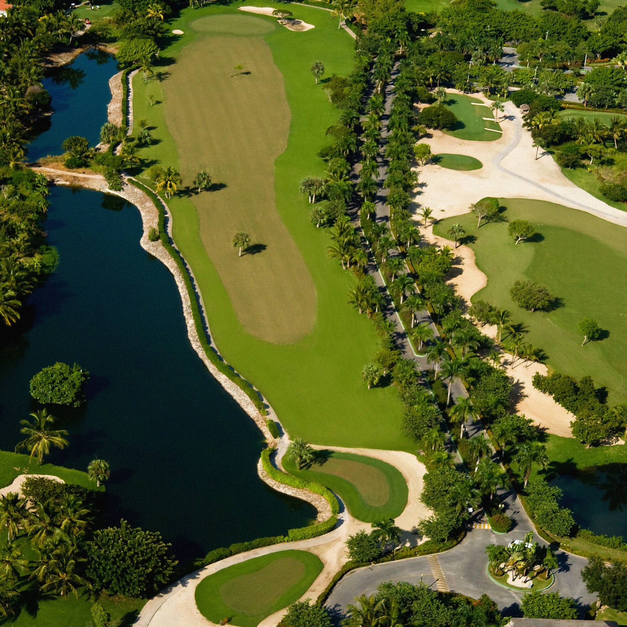 aerial view of a golf course