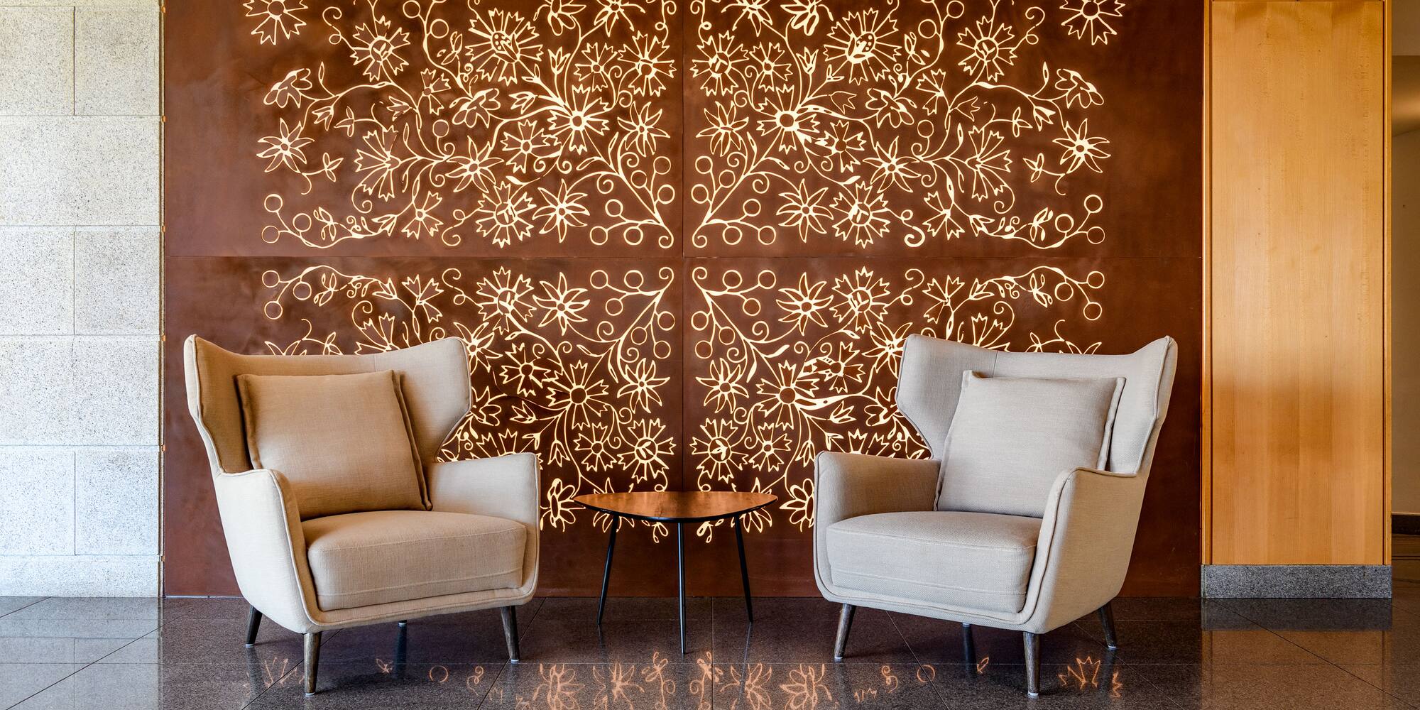 two chairs in a room