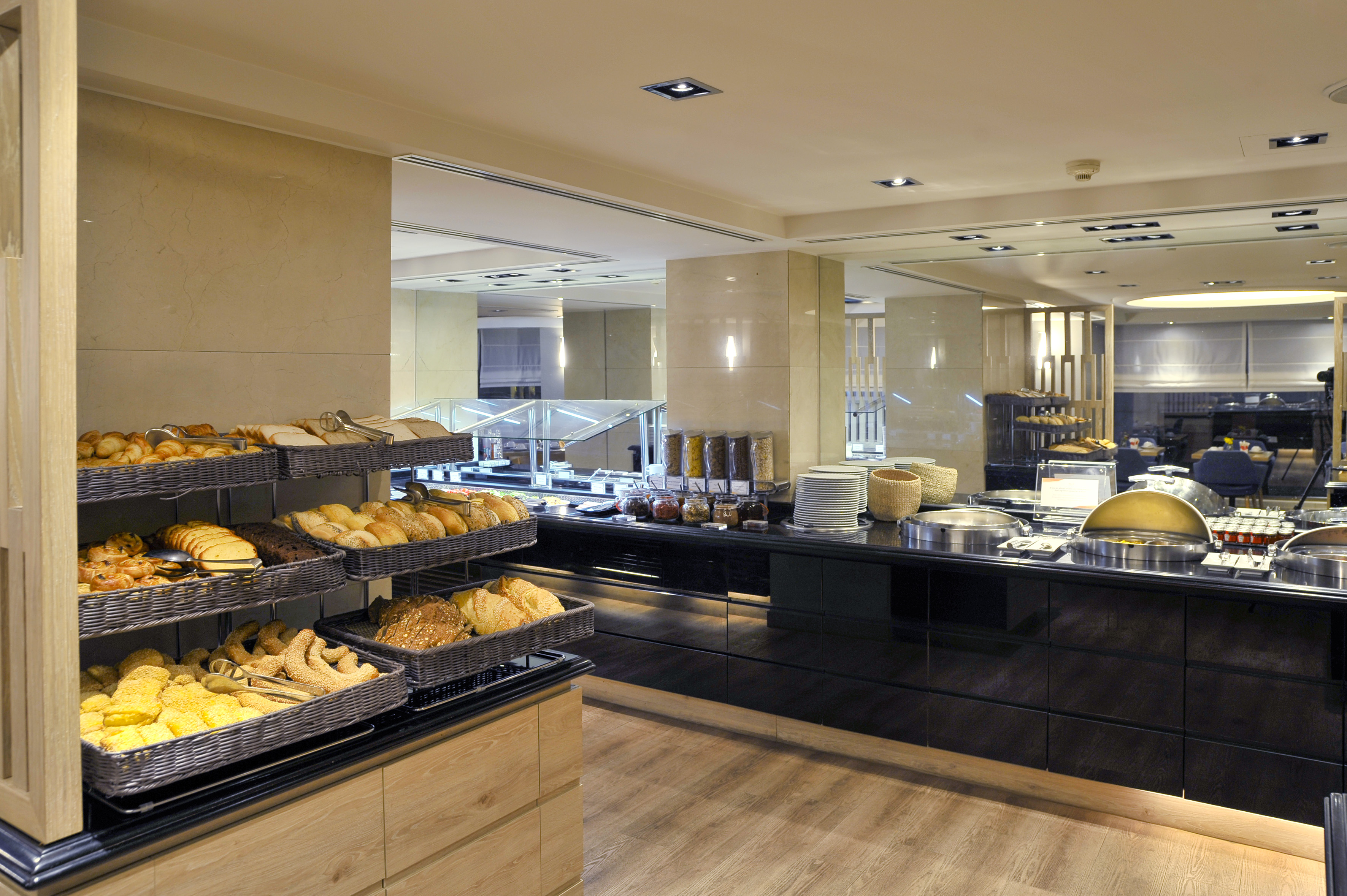 a food buffet in a restaurant