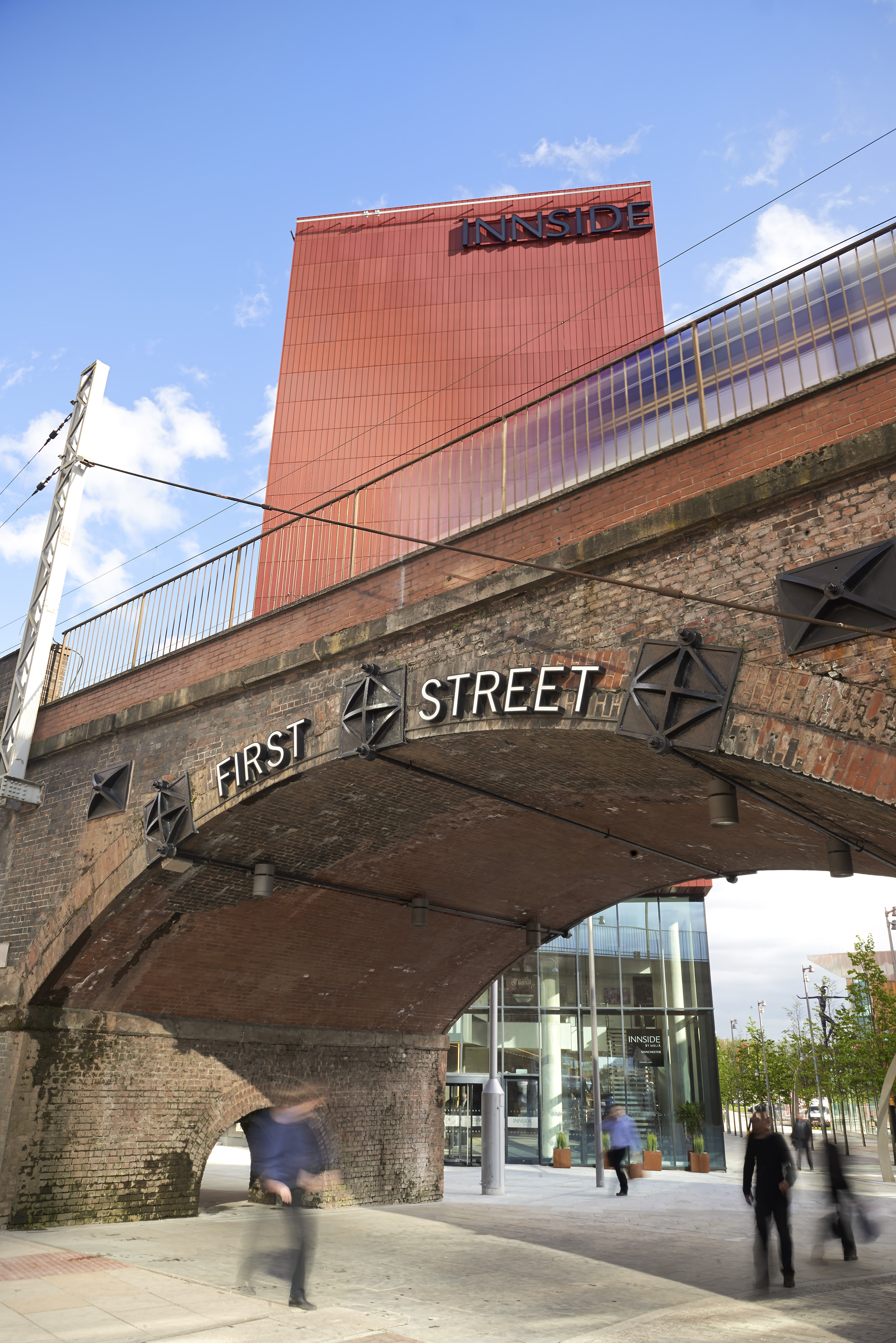 a bridge over a street