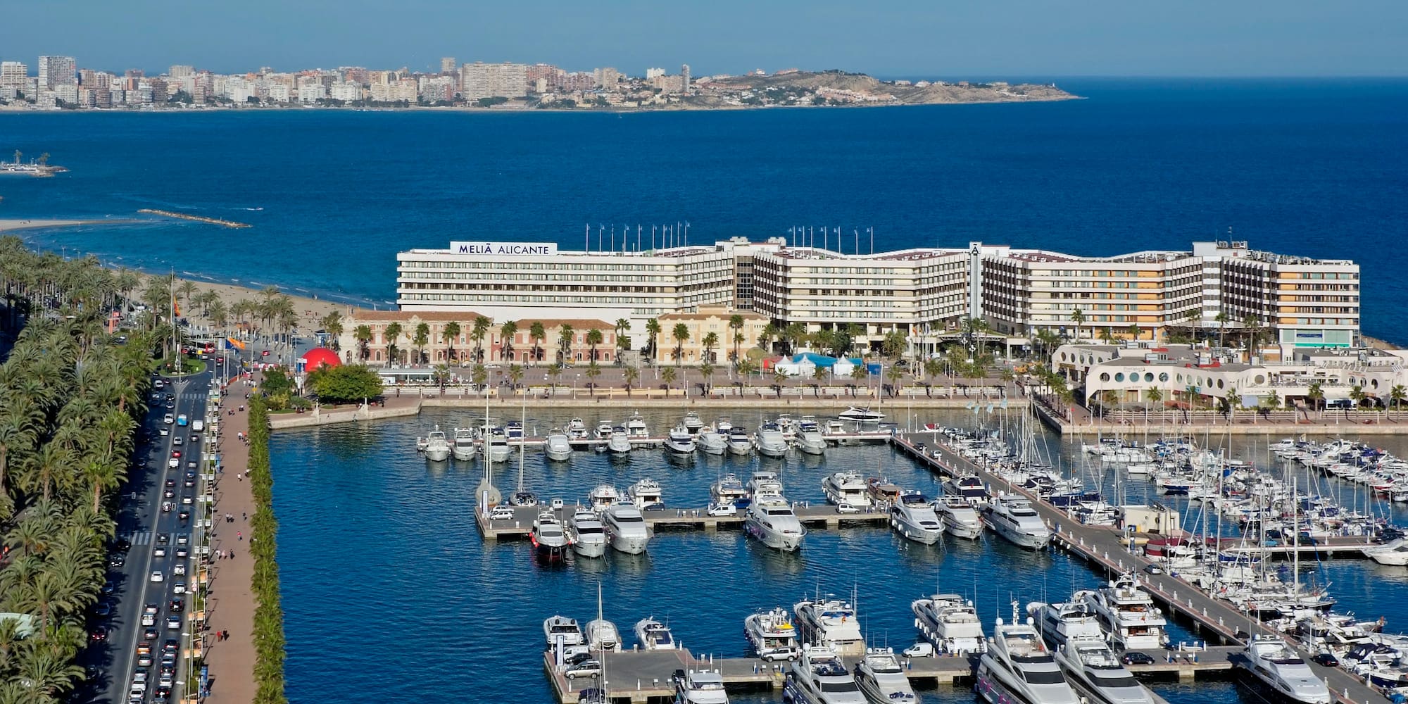 a marina with many boats and buildings in the background