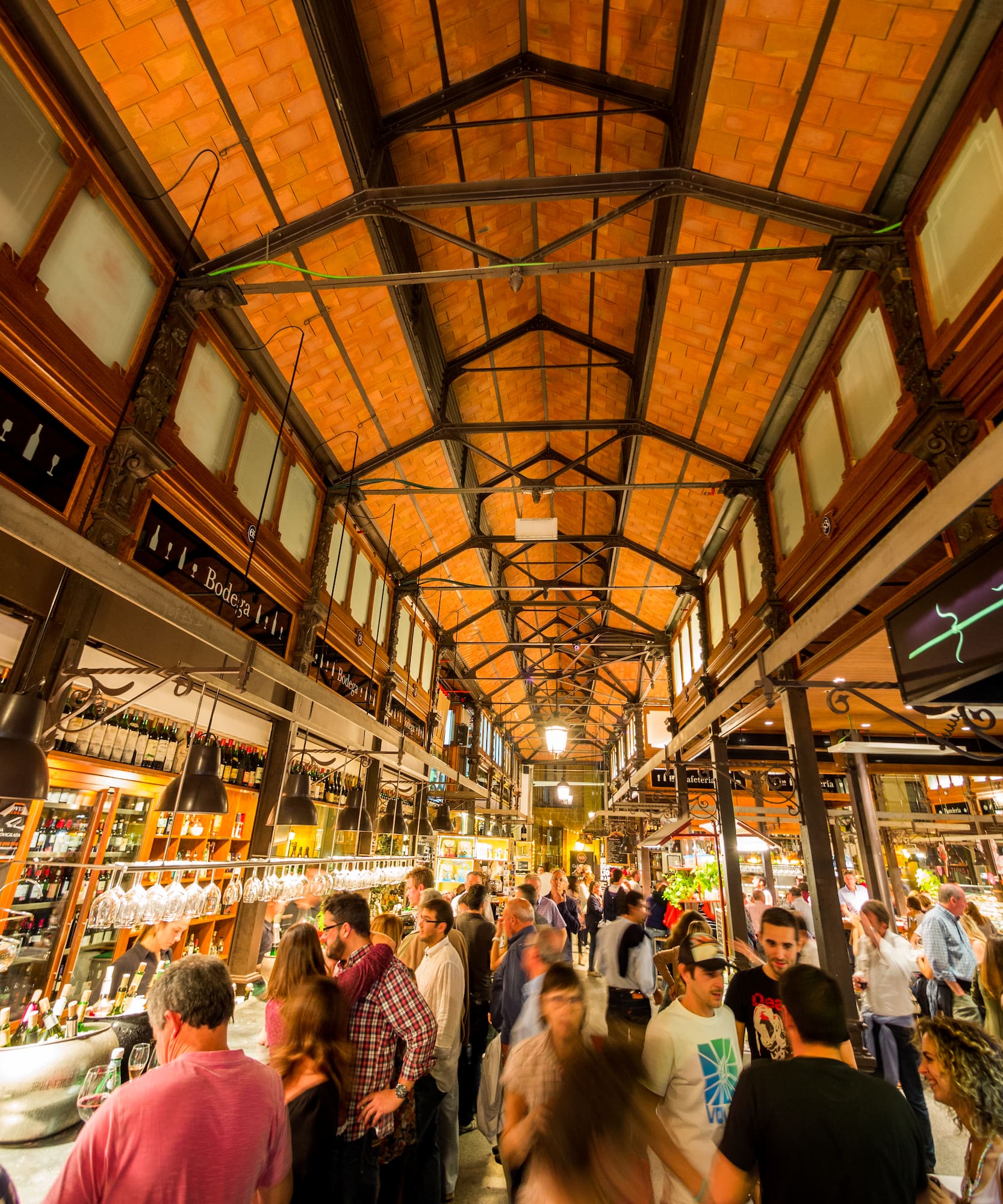 a group of people in a market
