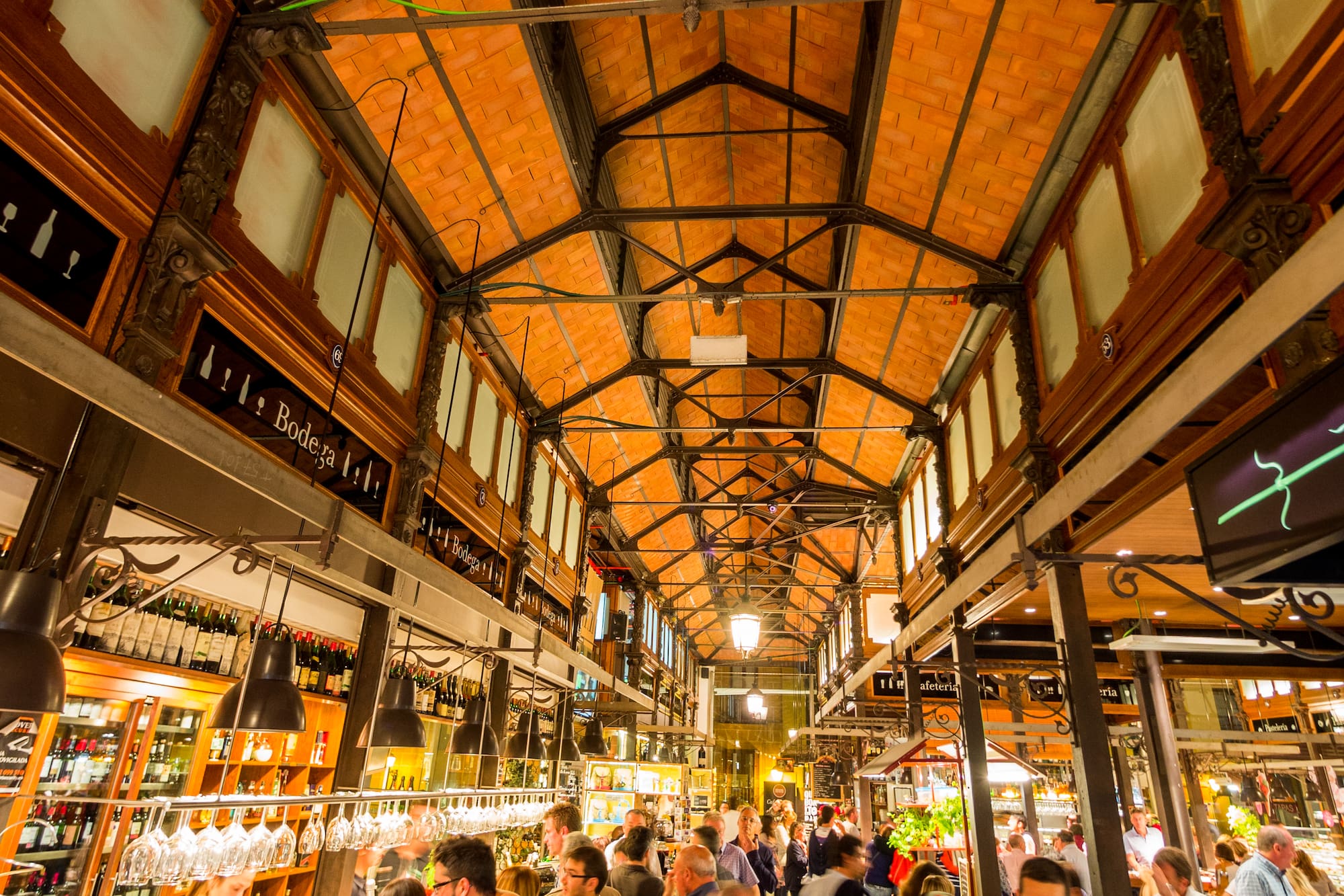 a group of people in a market