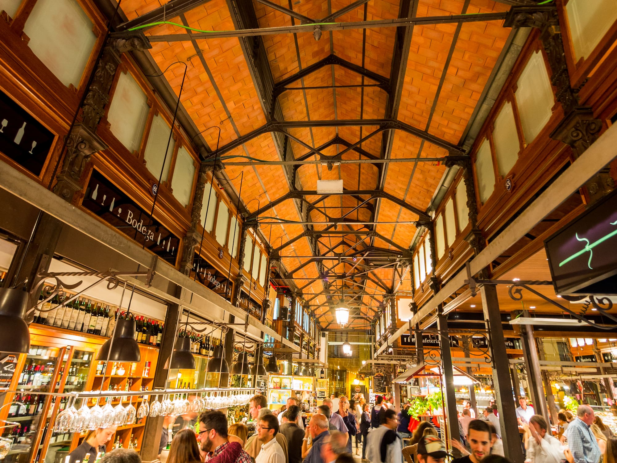 a group of people in a market