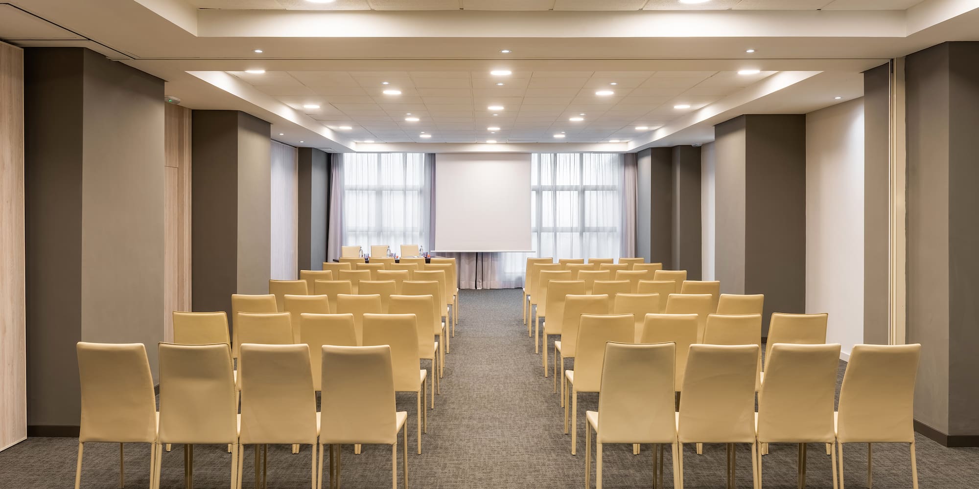 a room with many chairs