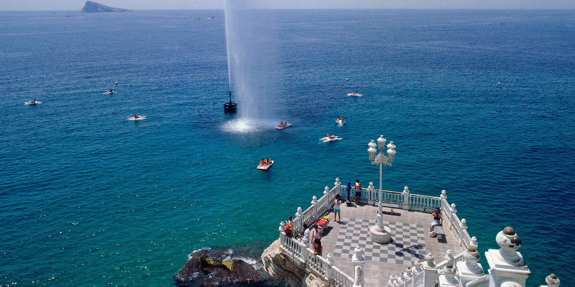 a jet fountain in the water