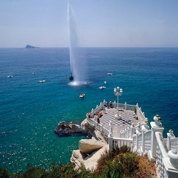 a jet fountain in the water