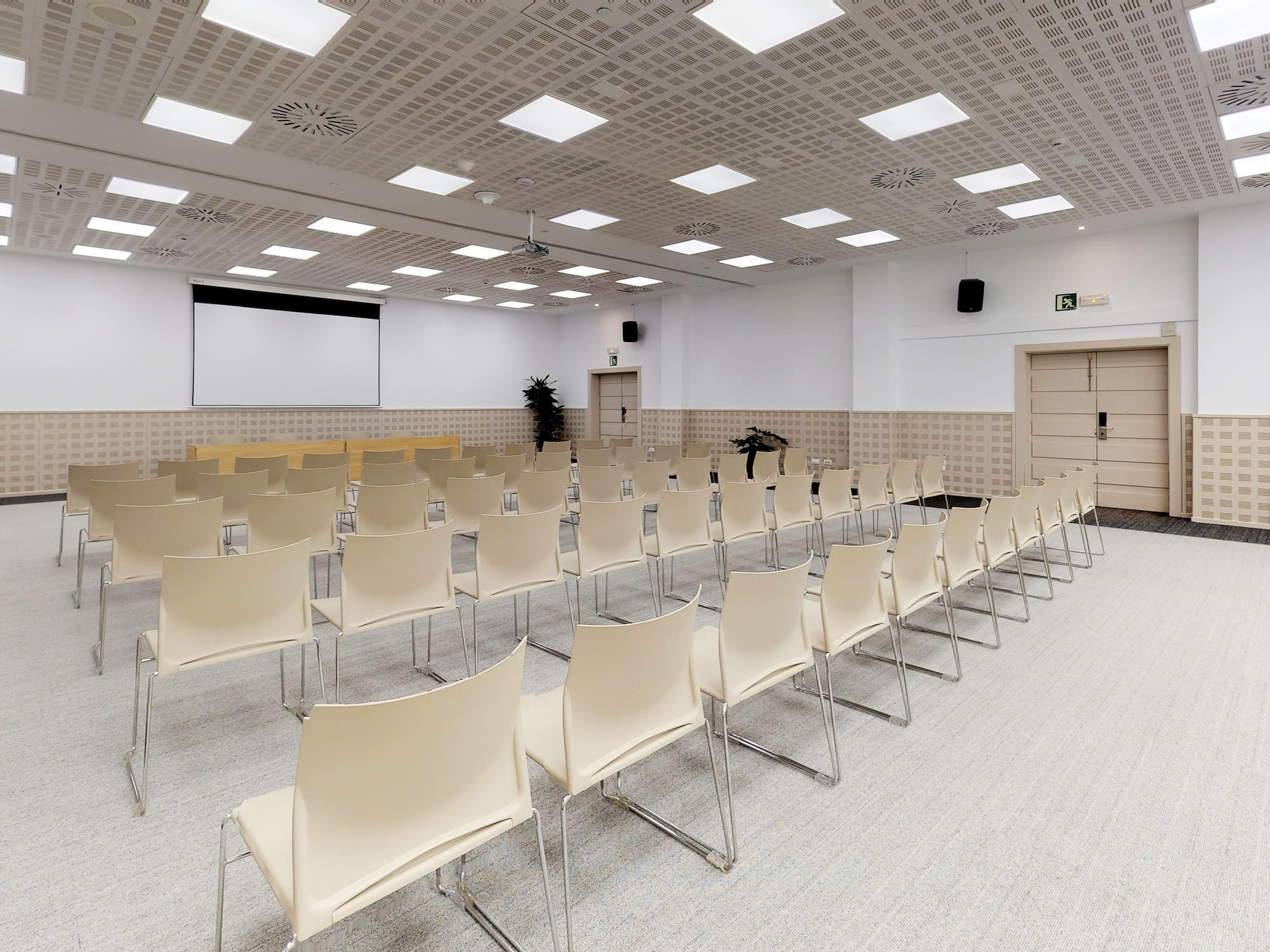 a room with many chairs