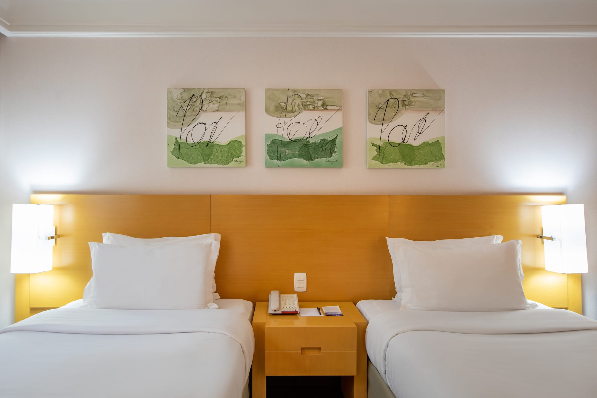 two beds in a hotel room