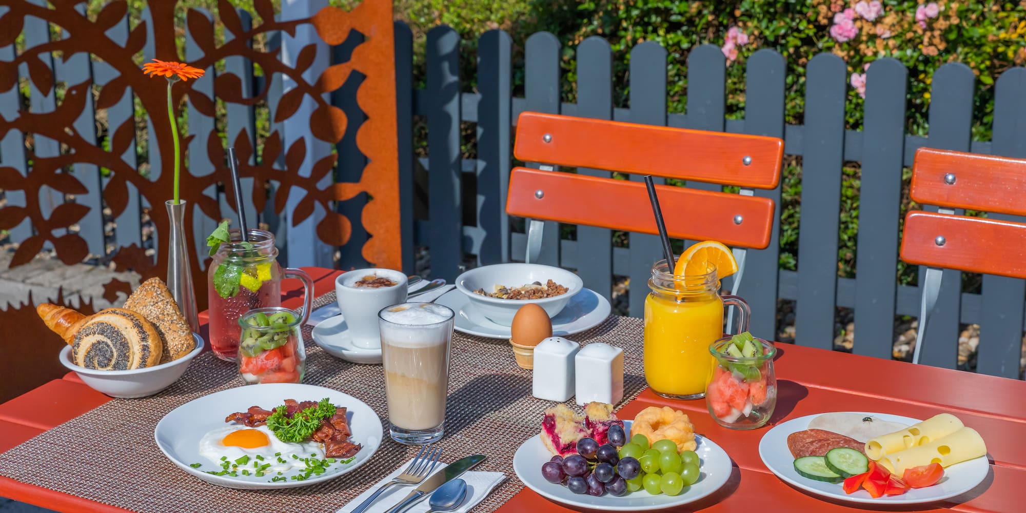 a table with food on it
