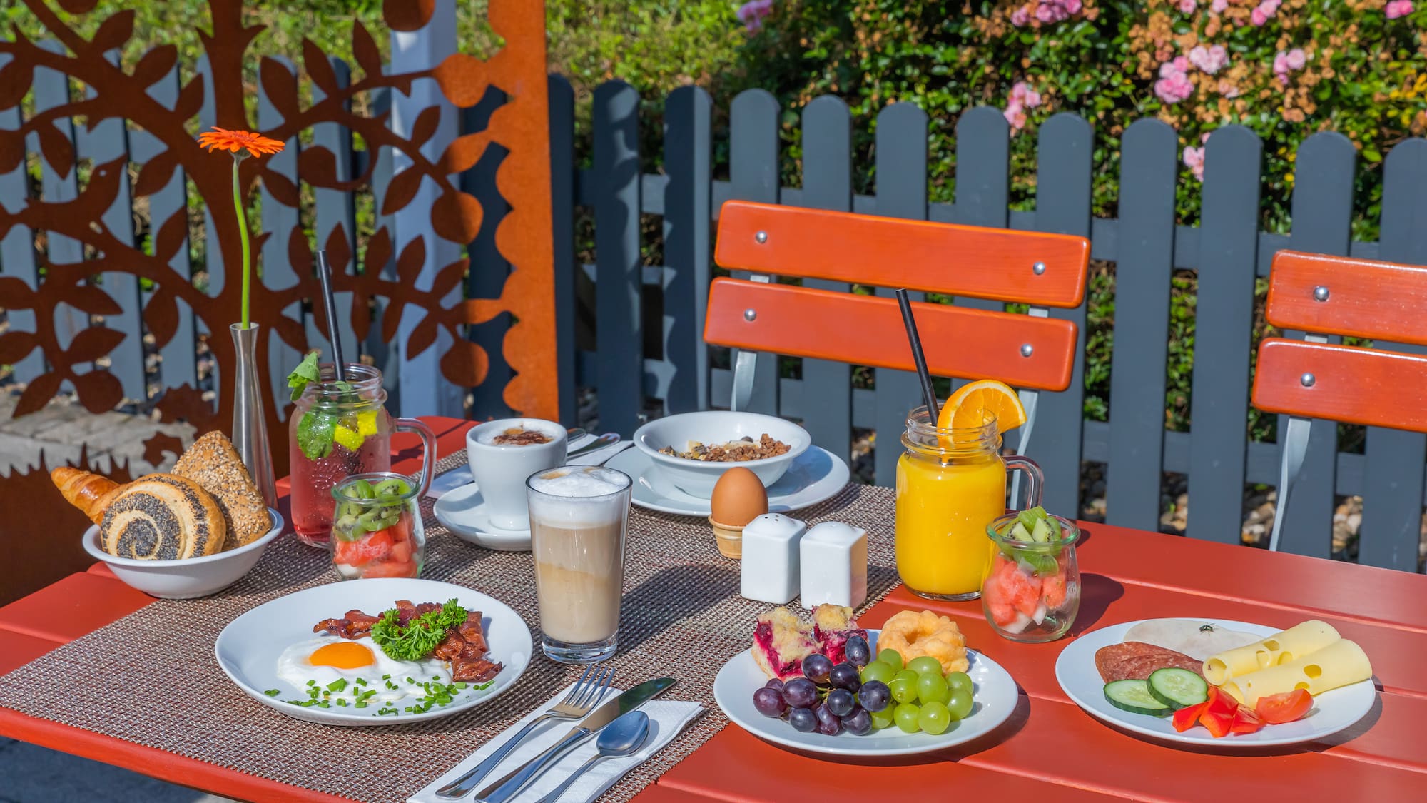 a table with food on it