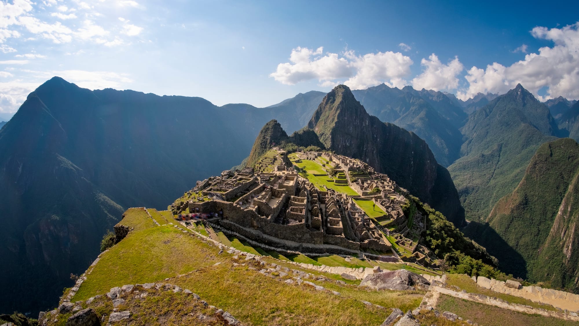 a stone ruins on a mountain