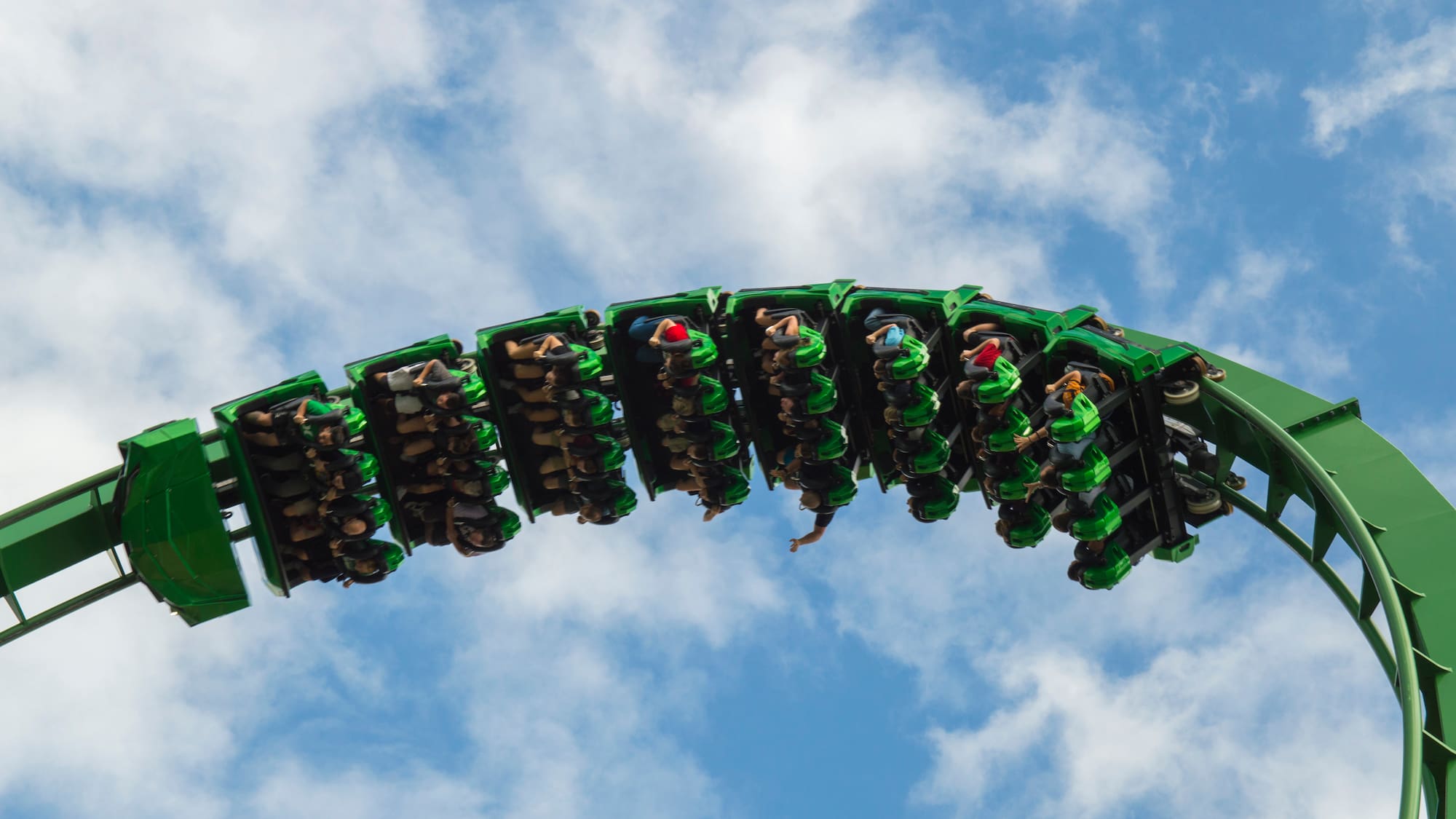 a group of people on a roller coaster