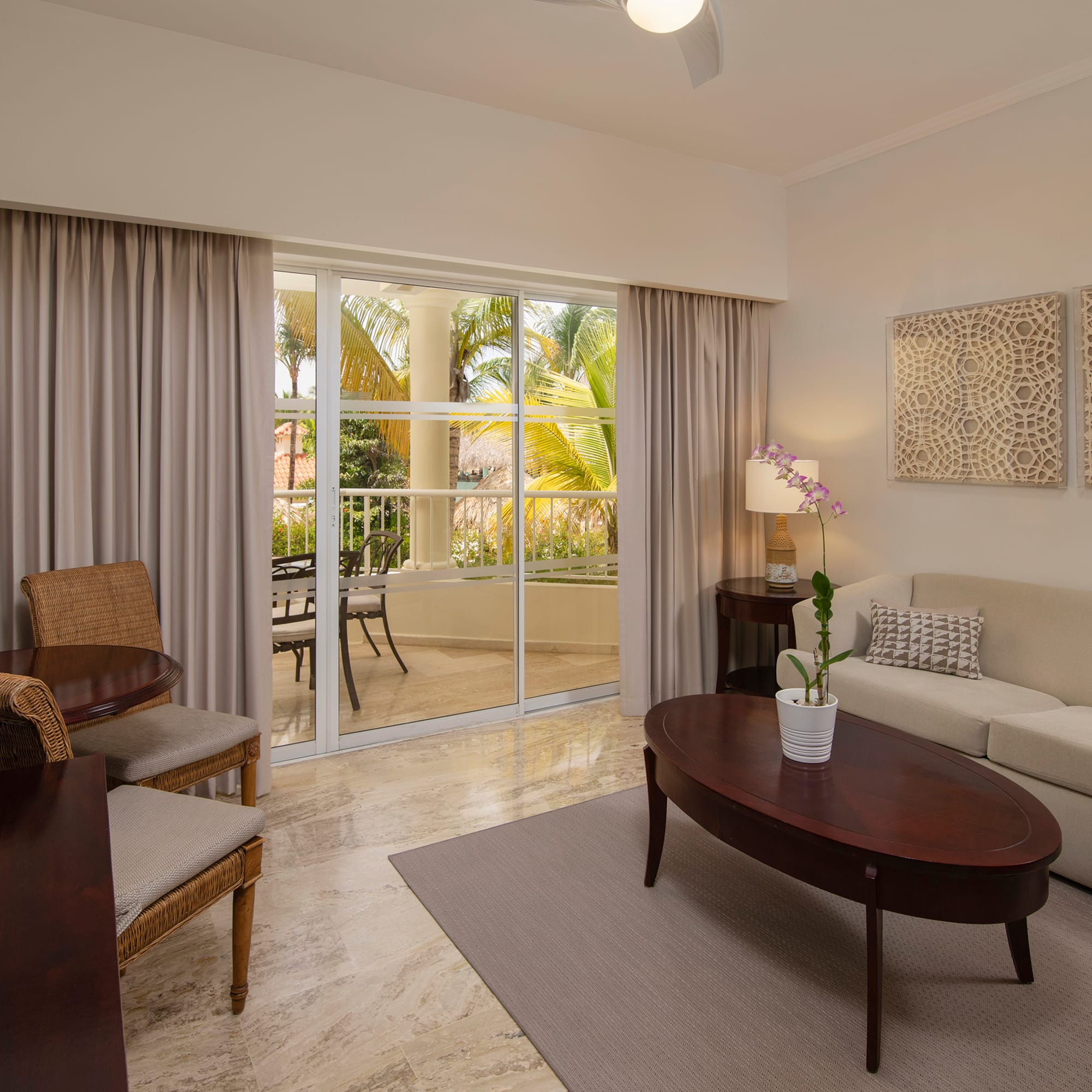 a living room with a couch and a table