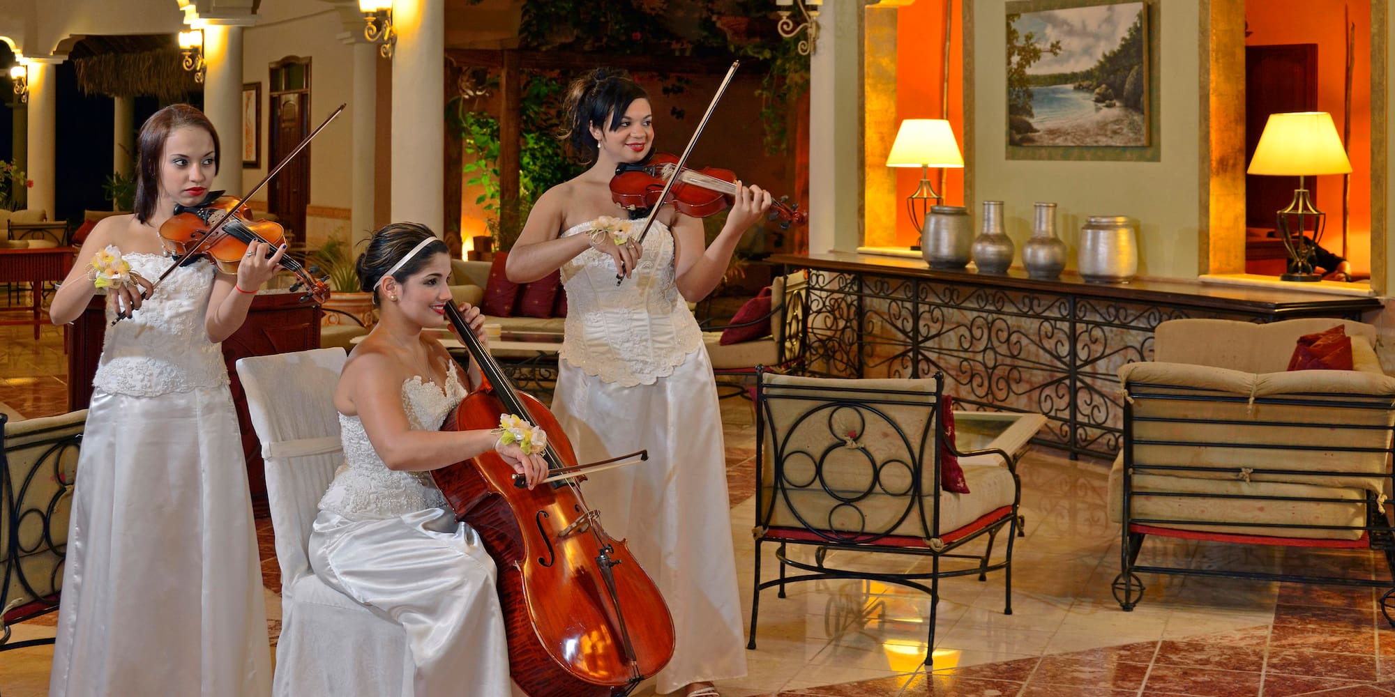 a group of women playing instruments