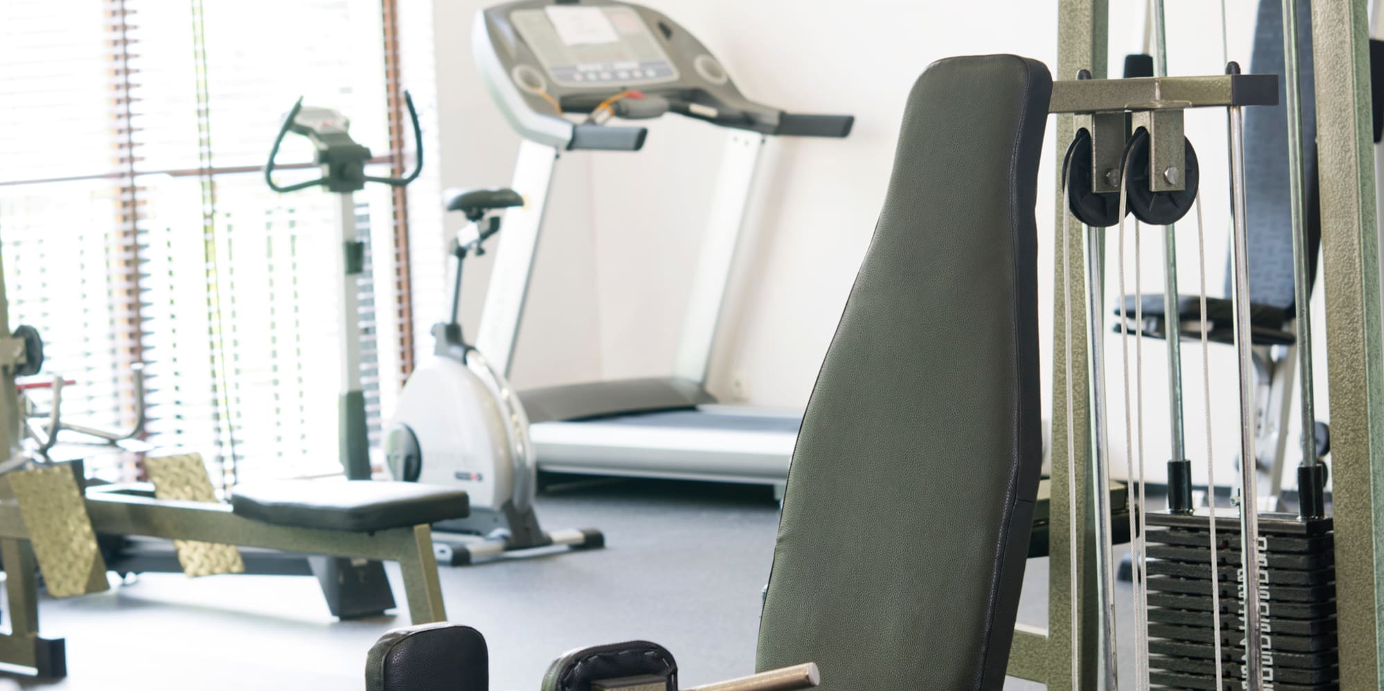 a gym with exercise equipment