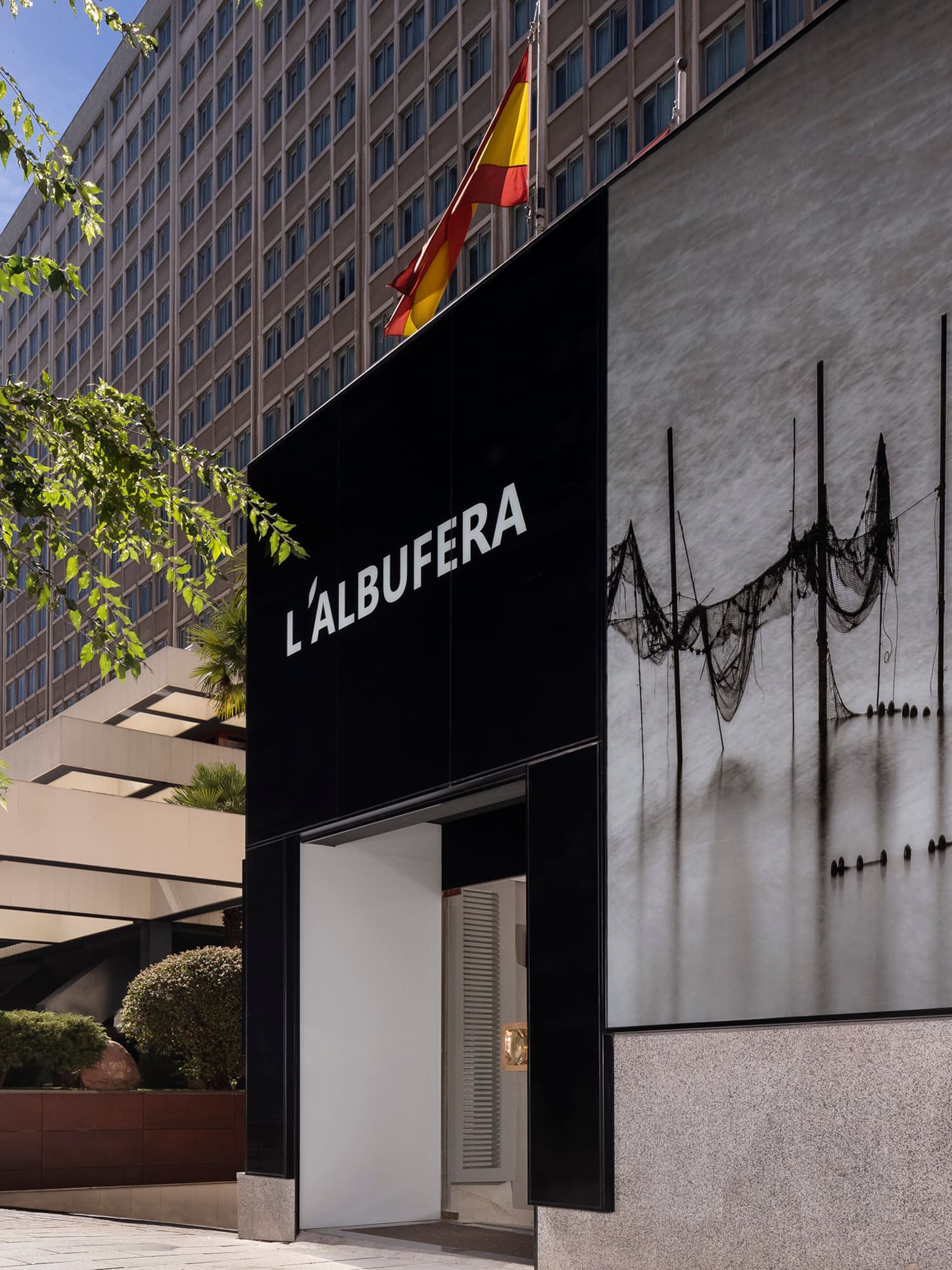 a building with a sign on the side