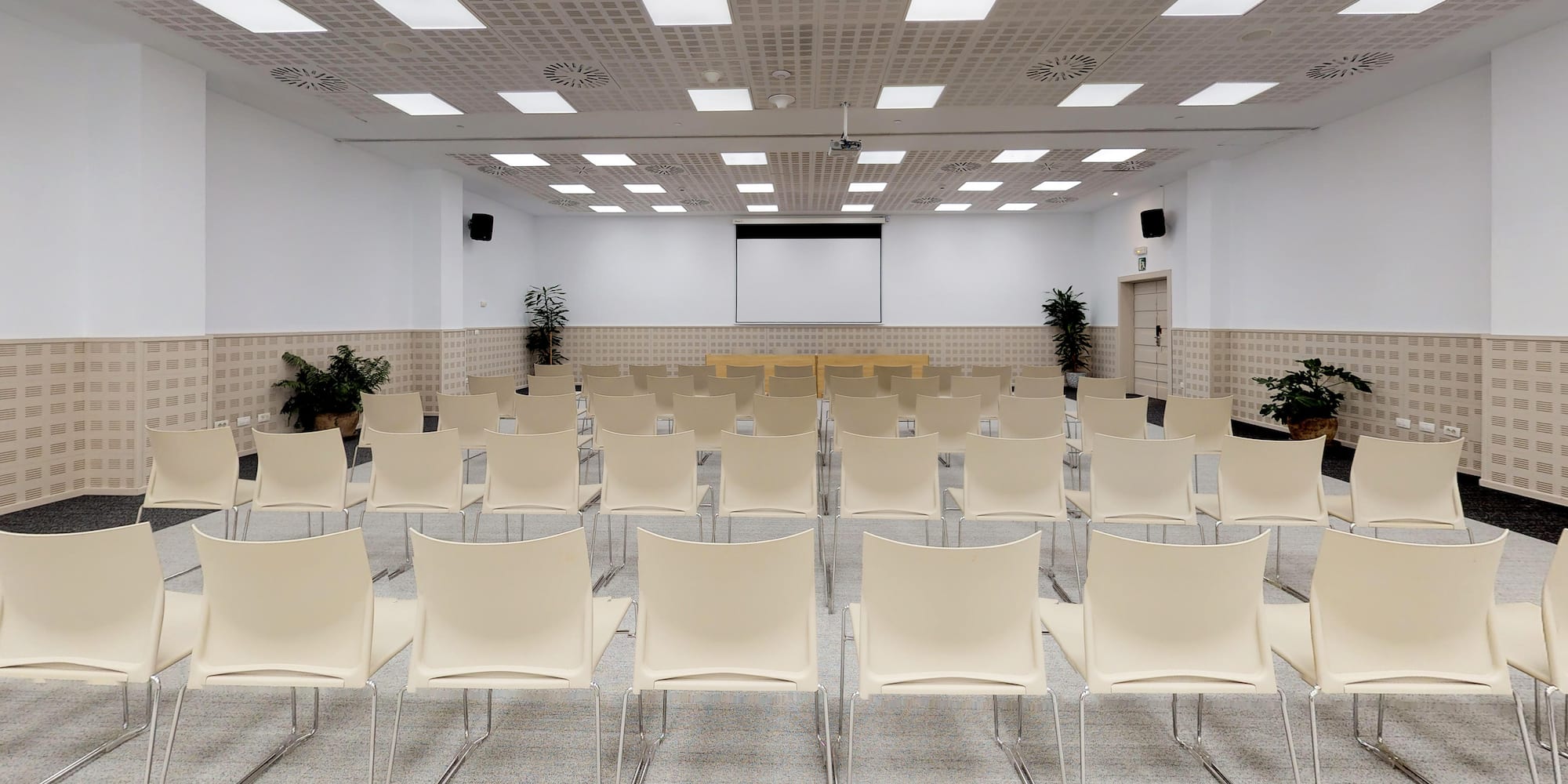 a room with many chairs