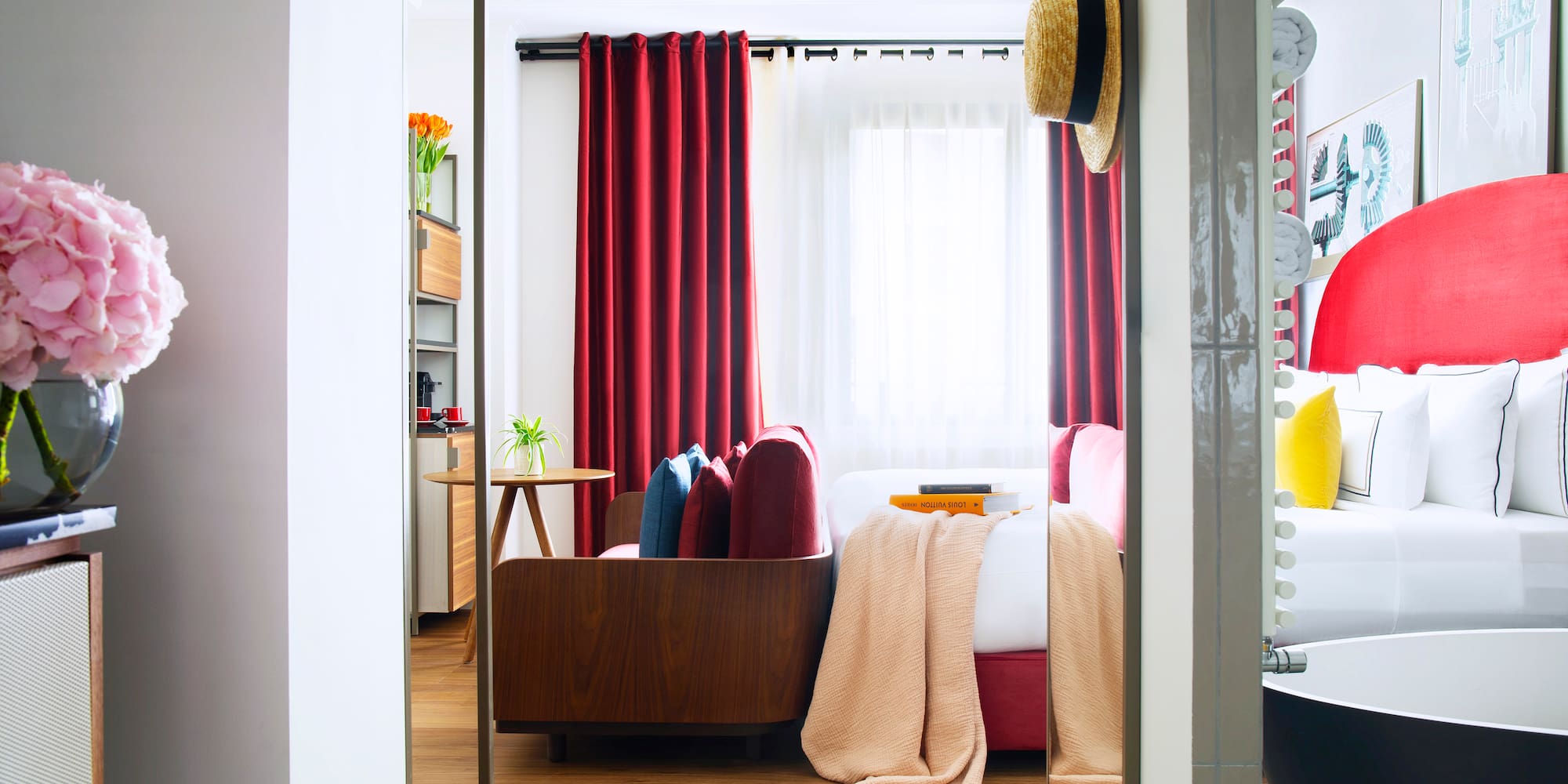 a room with a bed and a couch