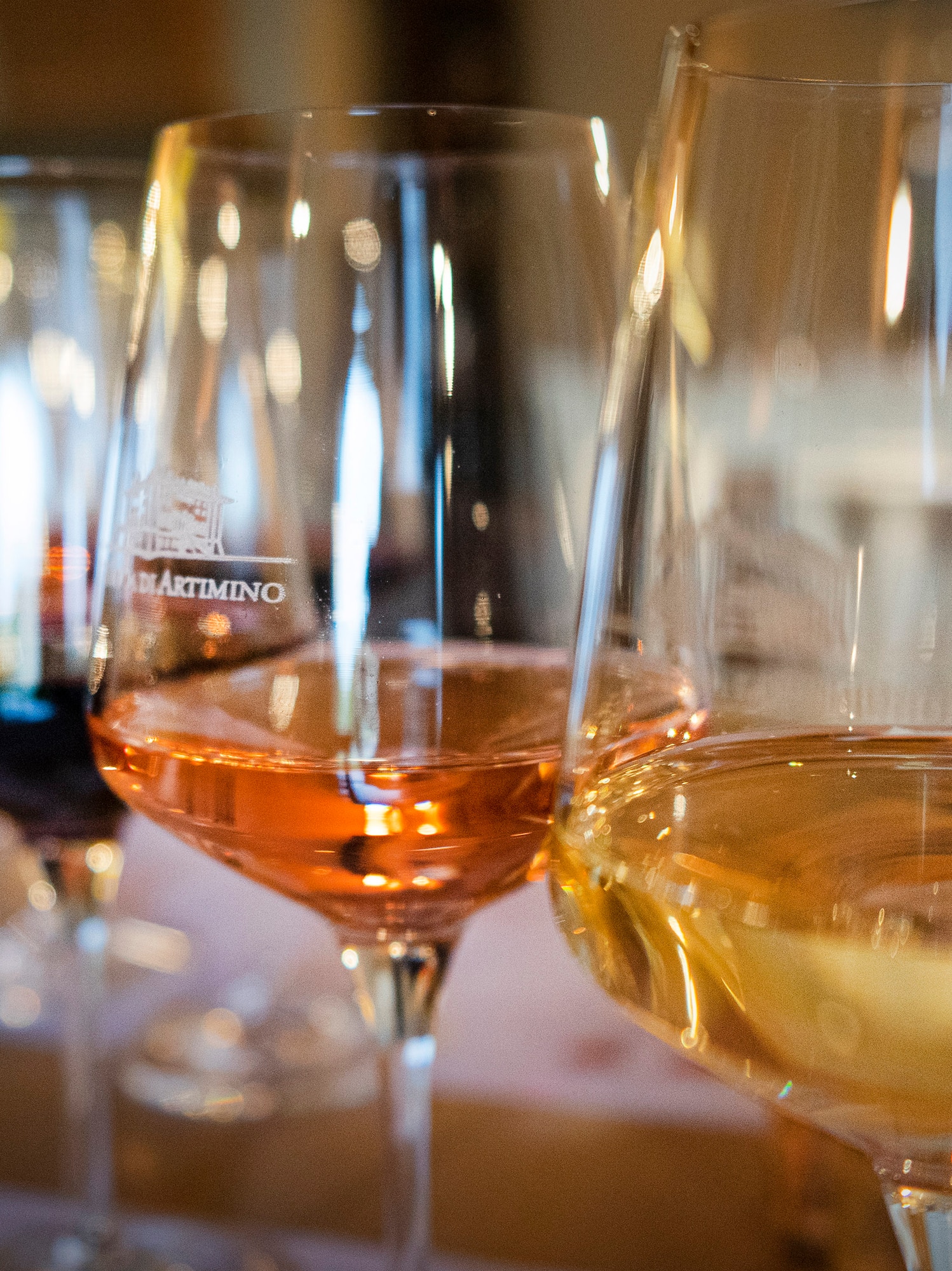 a group of wine glasses