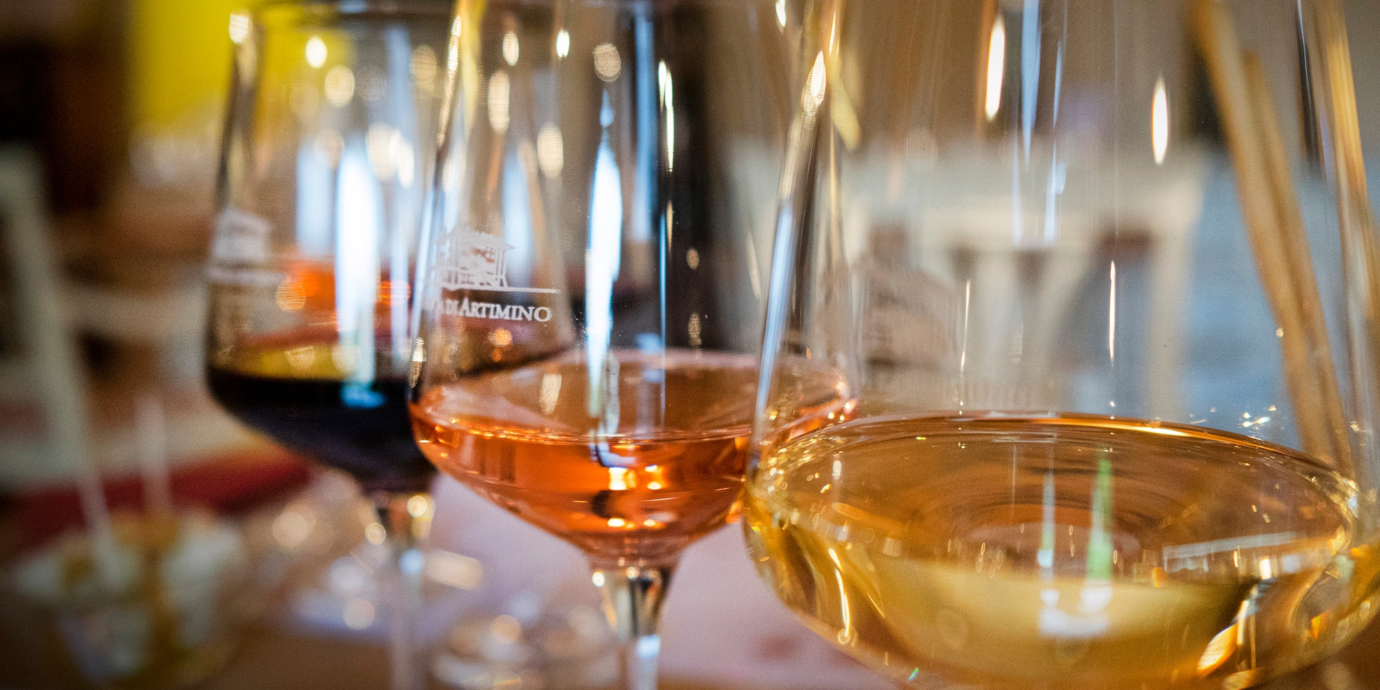 a group of wine glasses