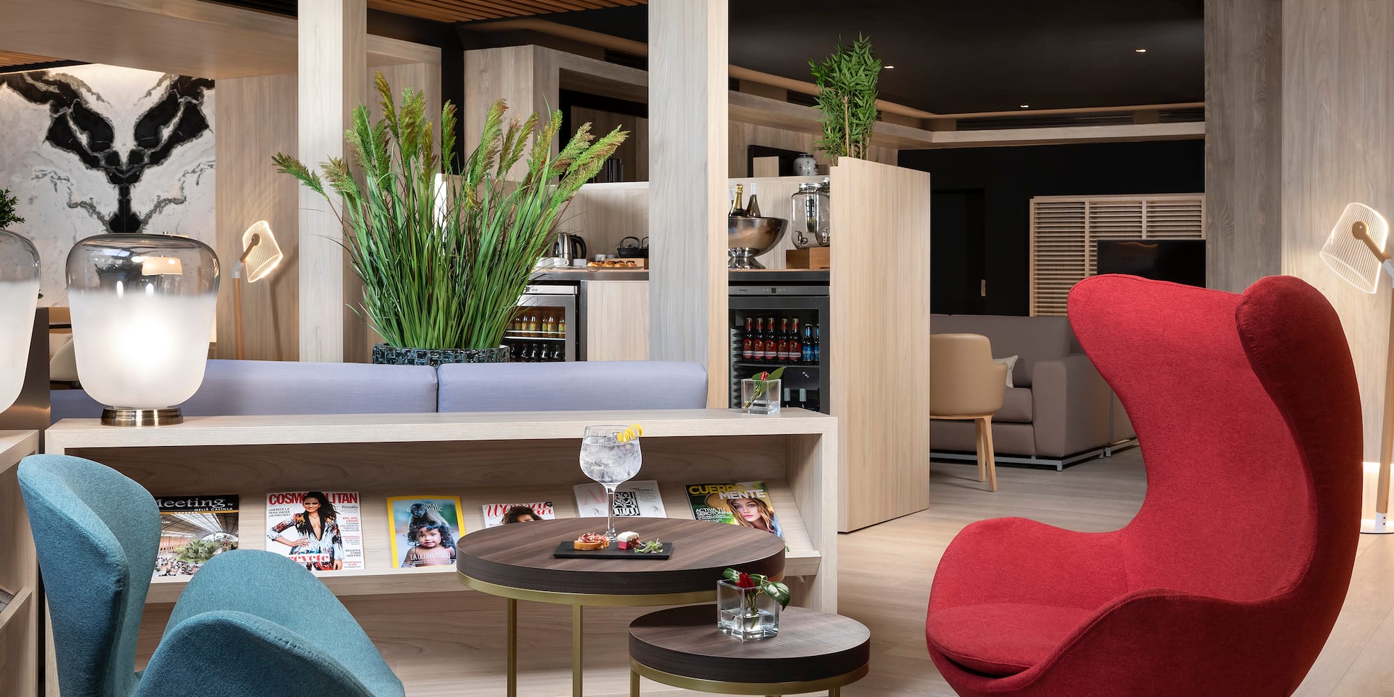 a room with a table and chairs