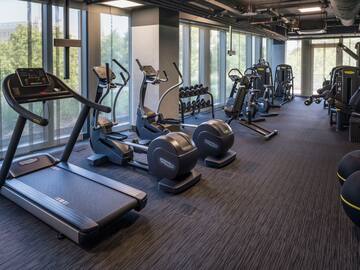 a room with exercise equipment