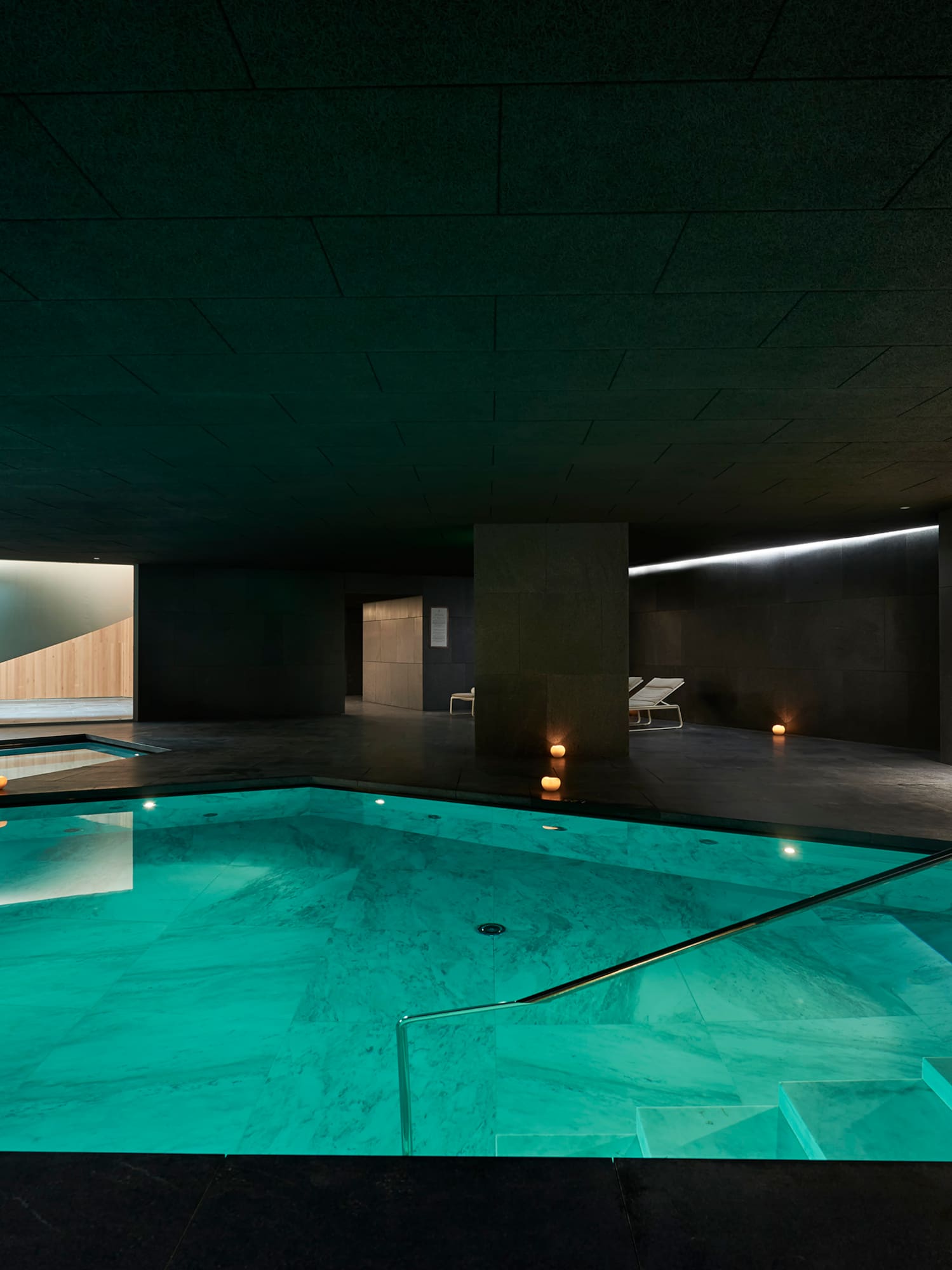 a pool inside a building