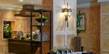 a table with bowls on it