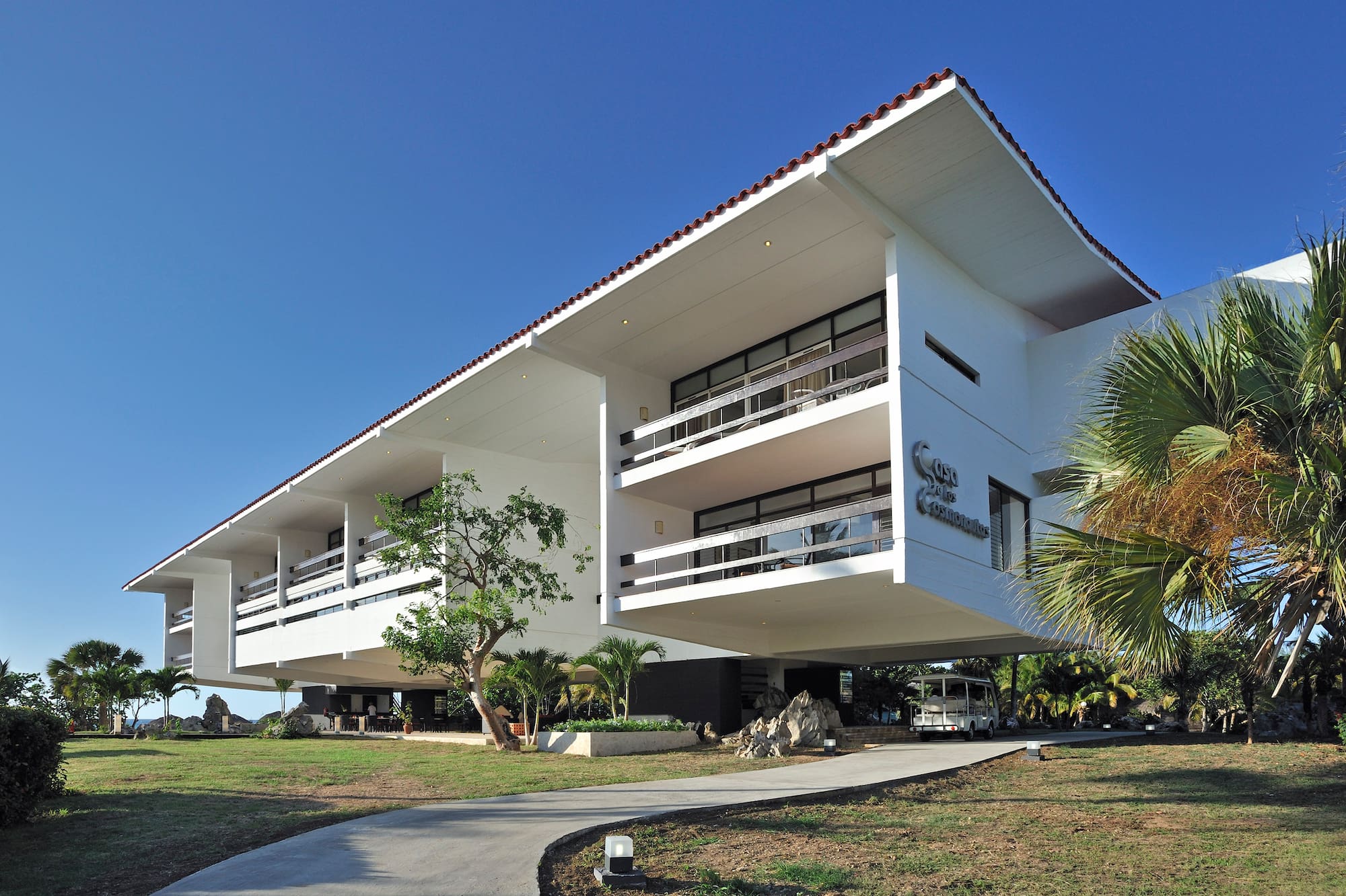 a building with a large roof