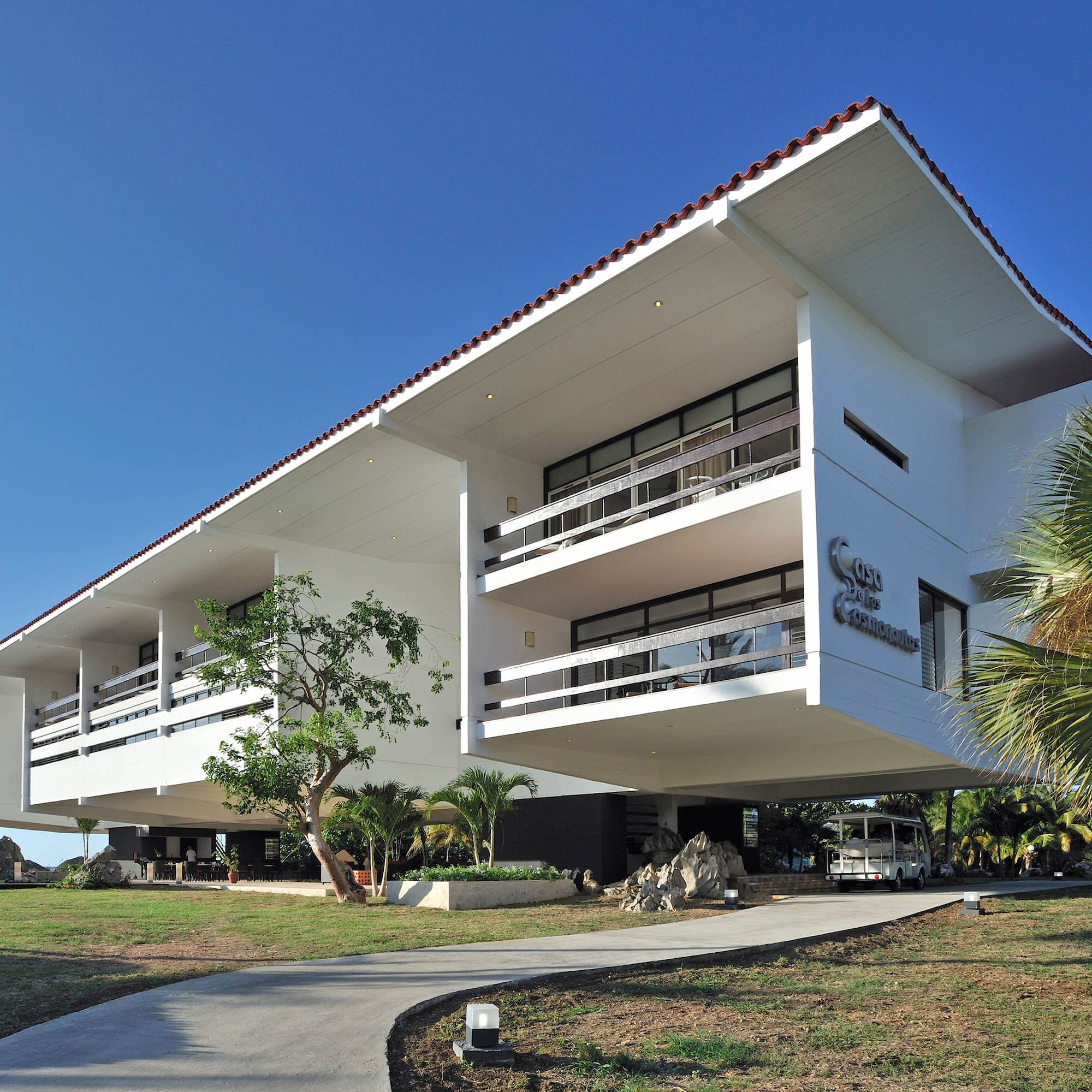 a building with a large roof