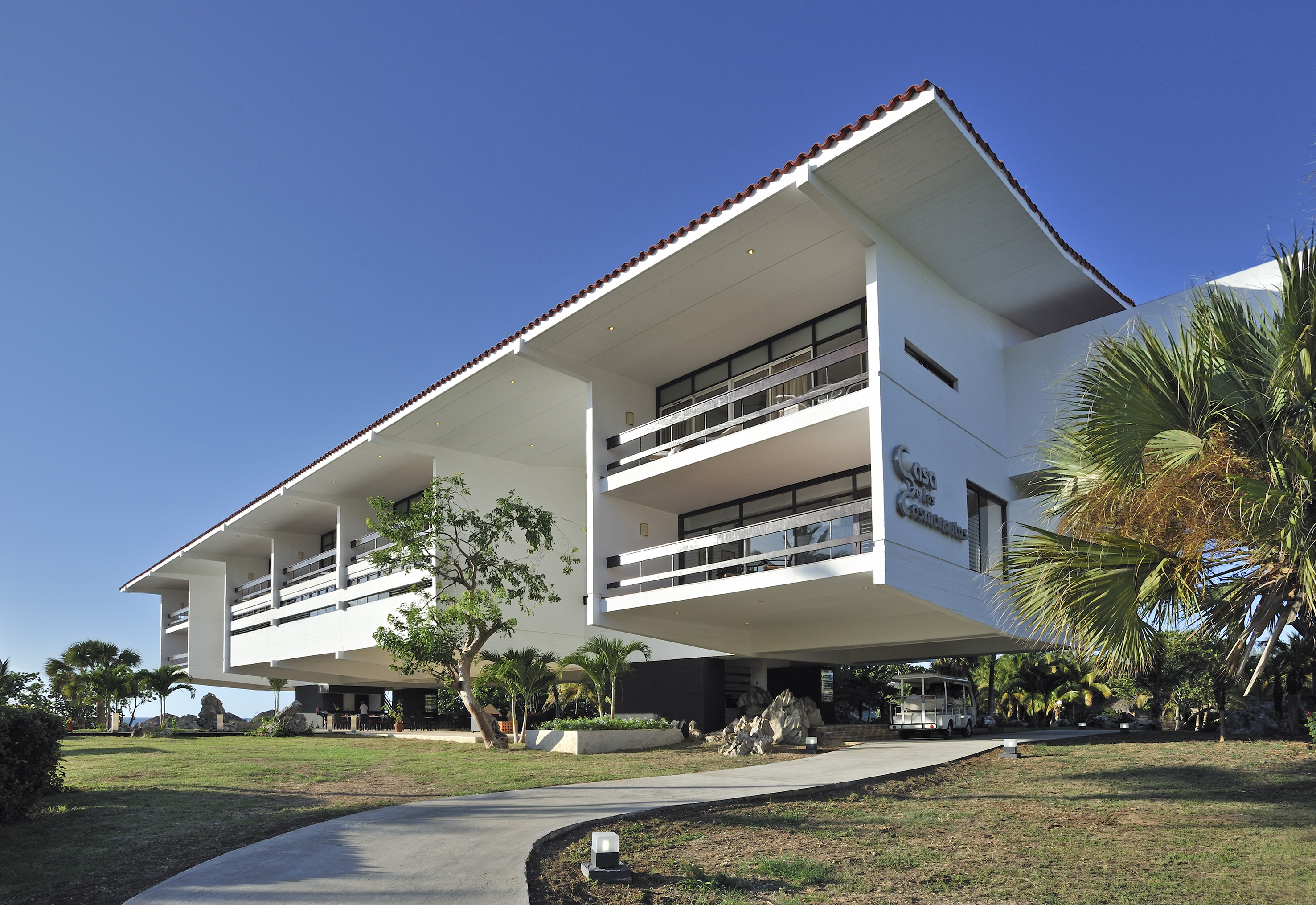 a building with a large roof