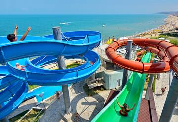 a water slide at a water park