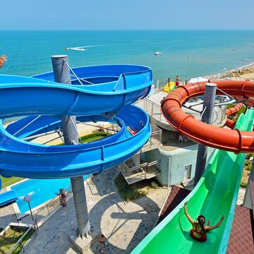 a water slide at a water park