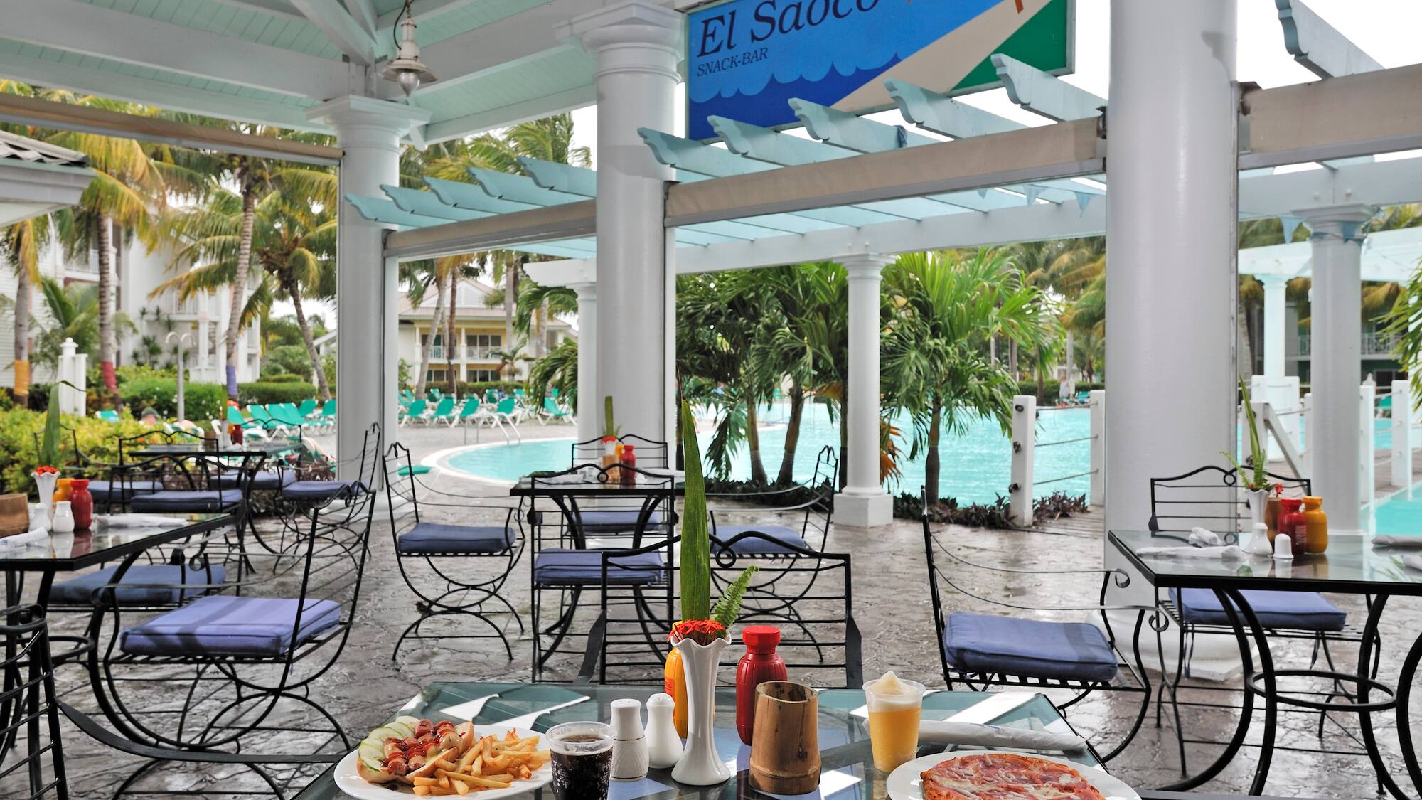 a table with food on it