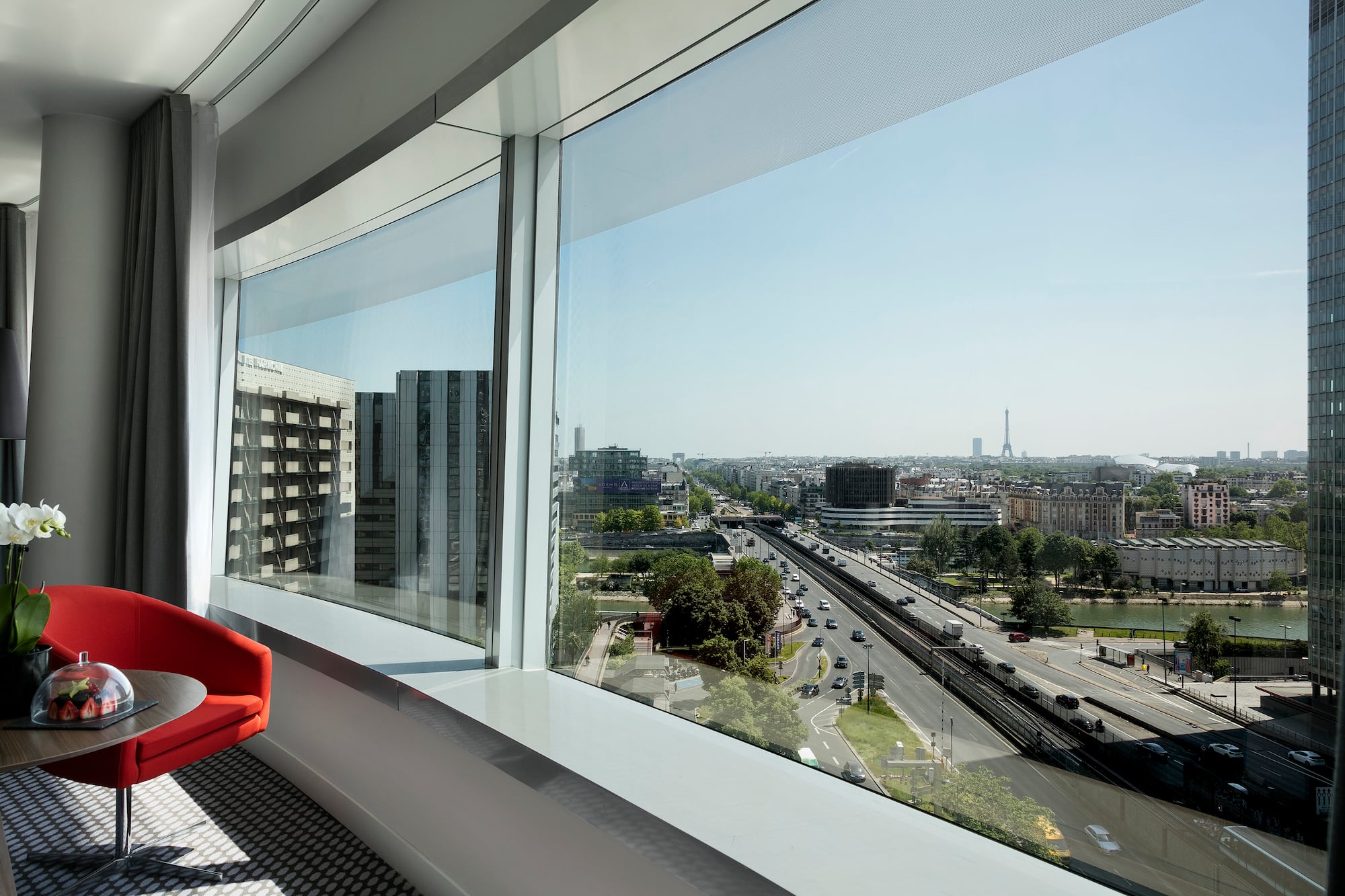 a view of a city from a window