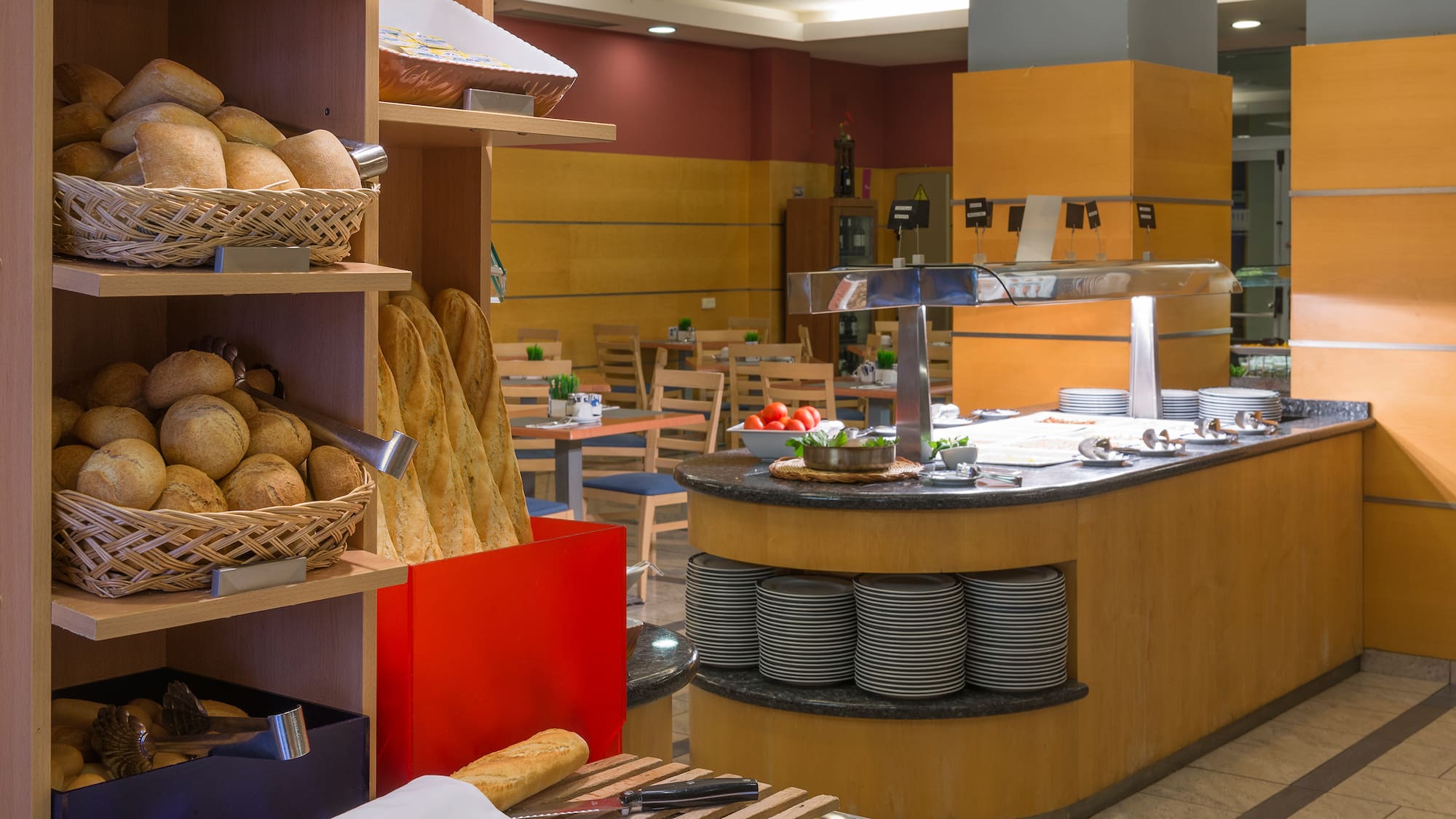 a food and drink counter in a restaurant