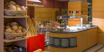 a food and drink counter in a restaurant