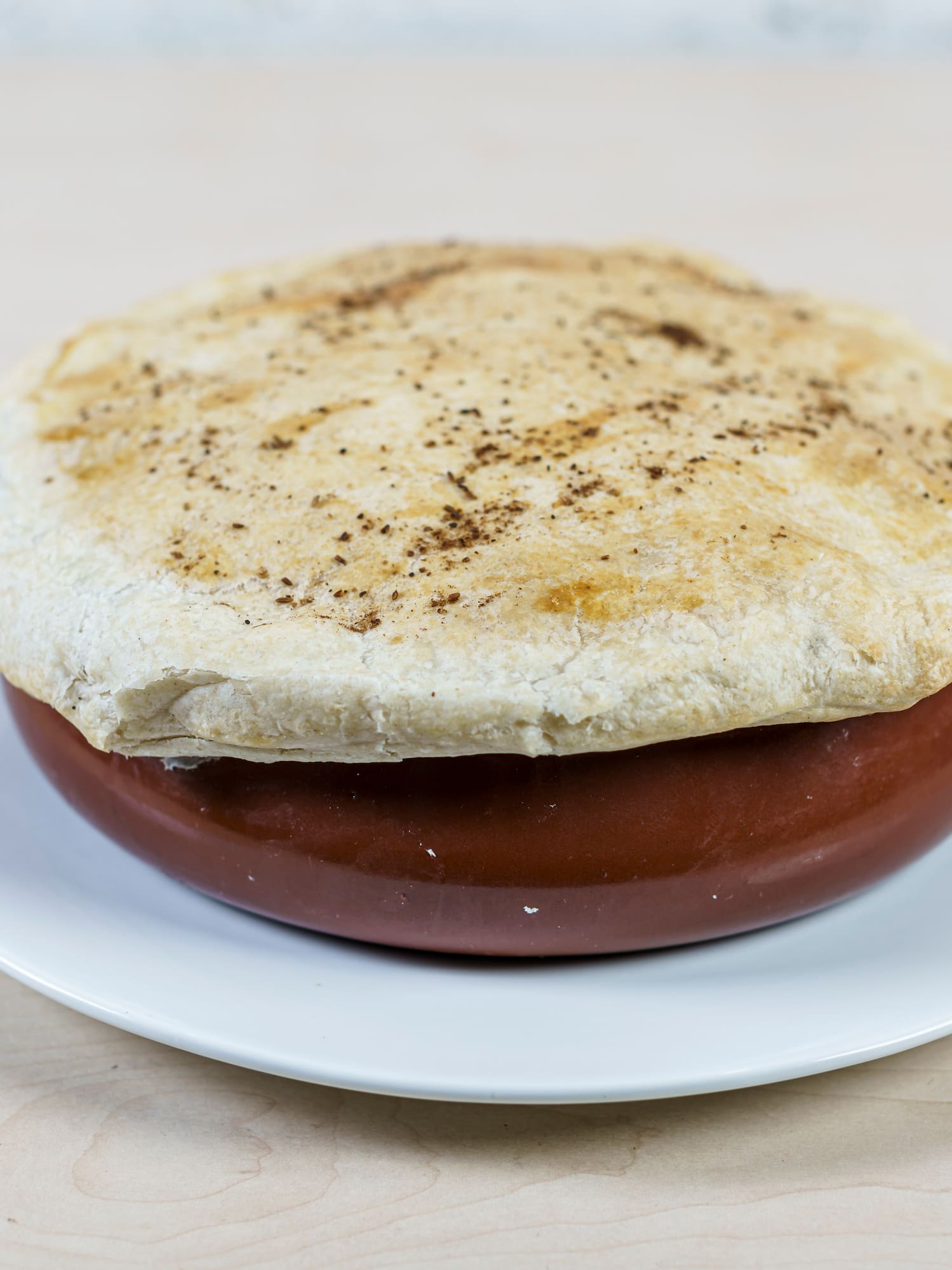 a pot pie on a plate