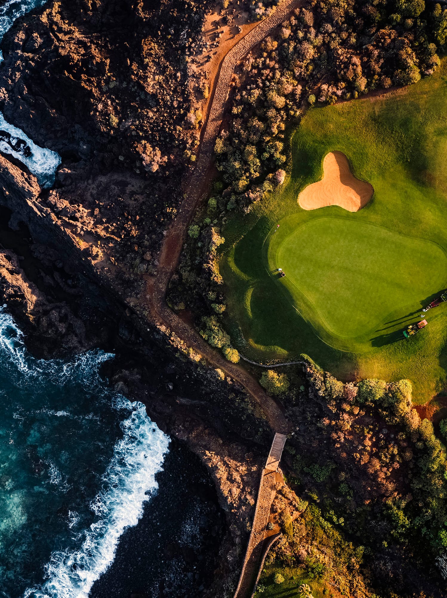 aerial view of a golf course