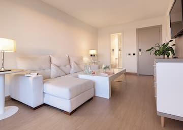 a white couch in a room