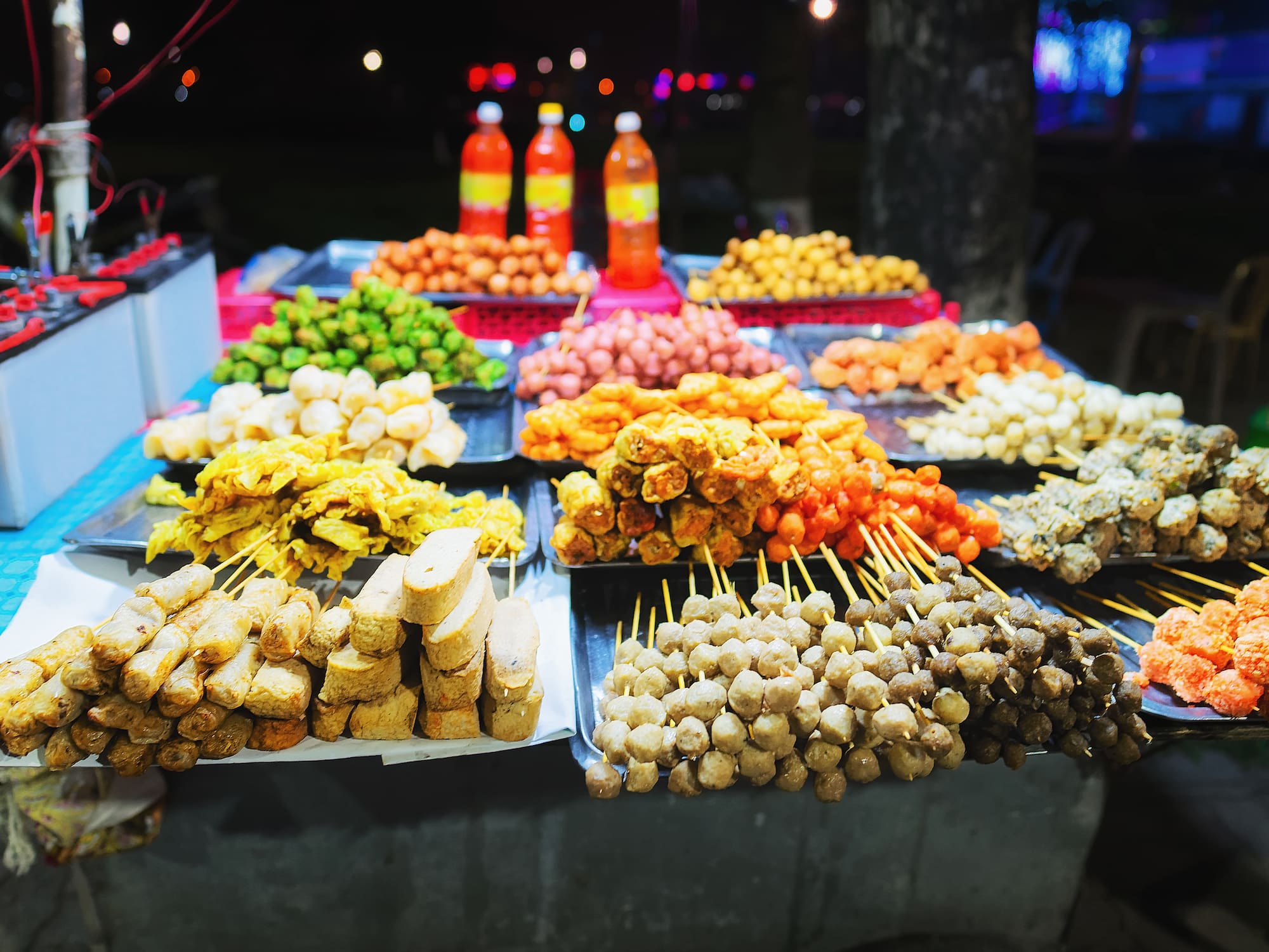 a table with food on it