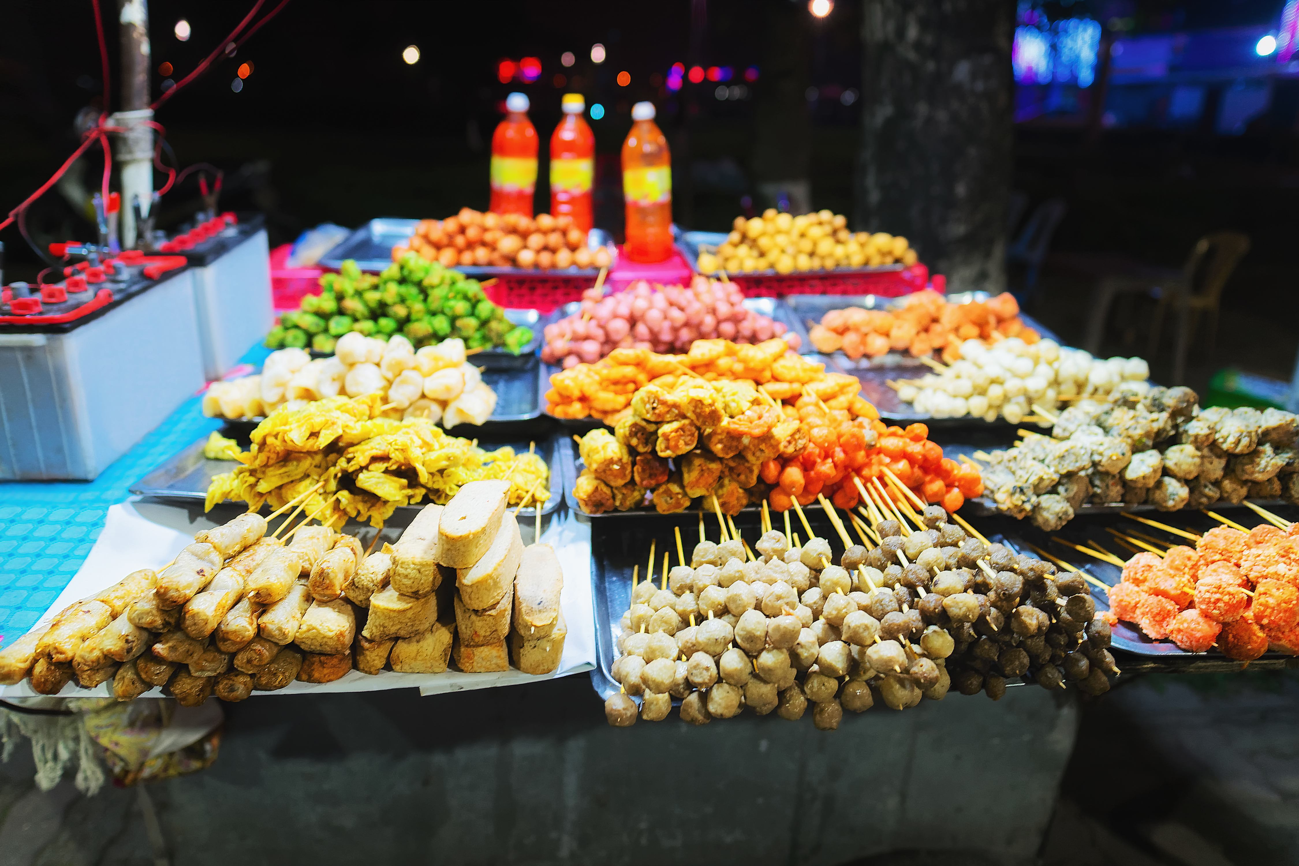 a table with food on it