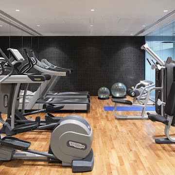 a room with exercise equipment