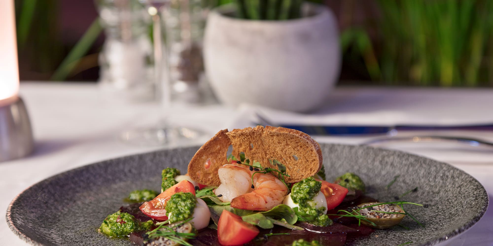 a plate of food on a table
