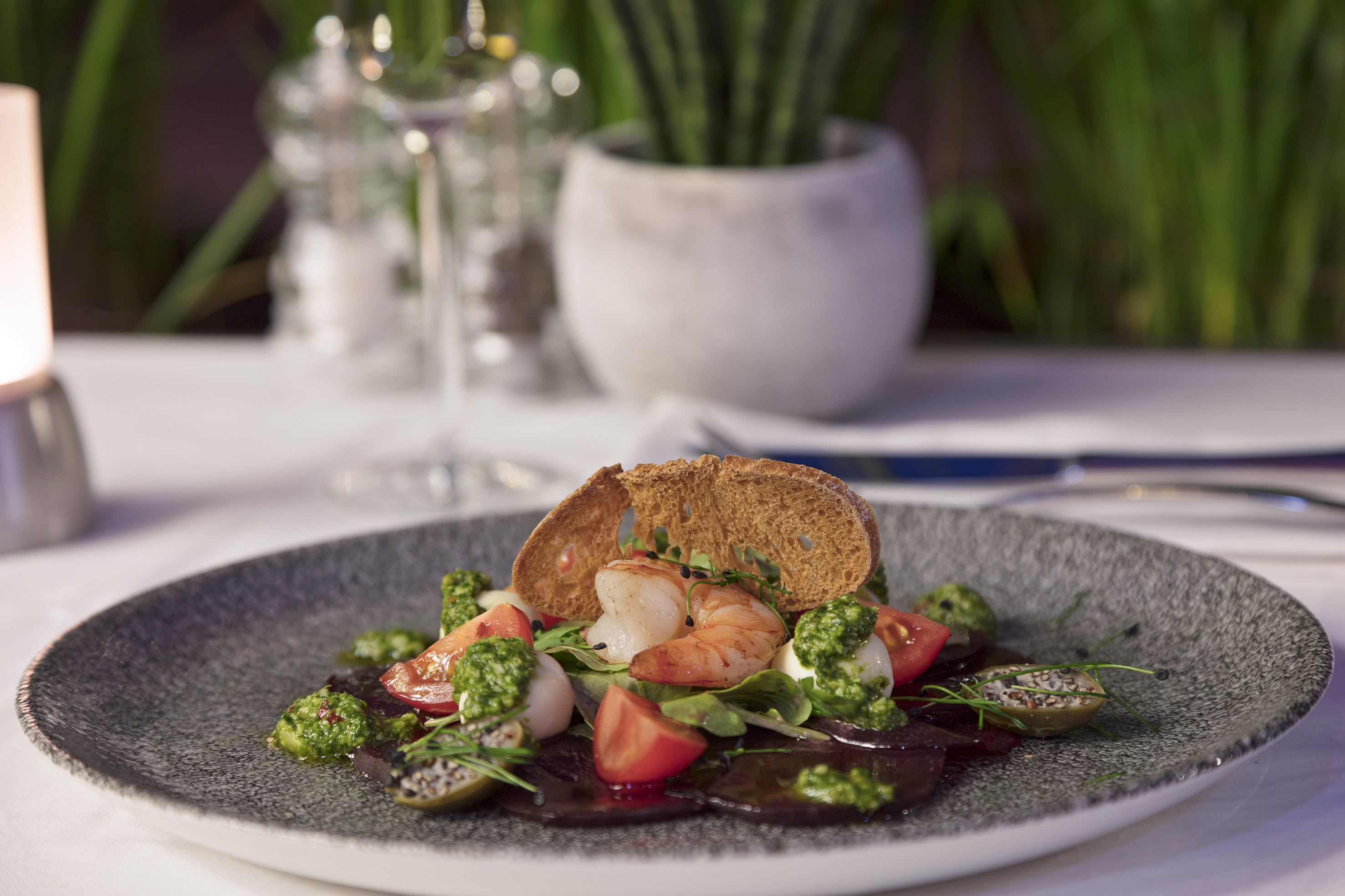 a plate of food on a table